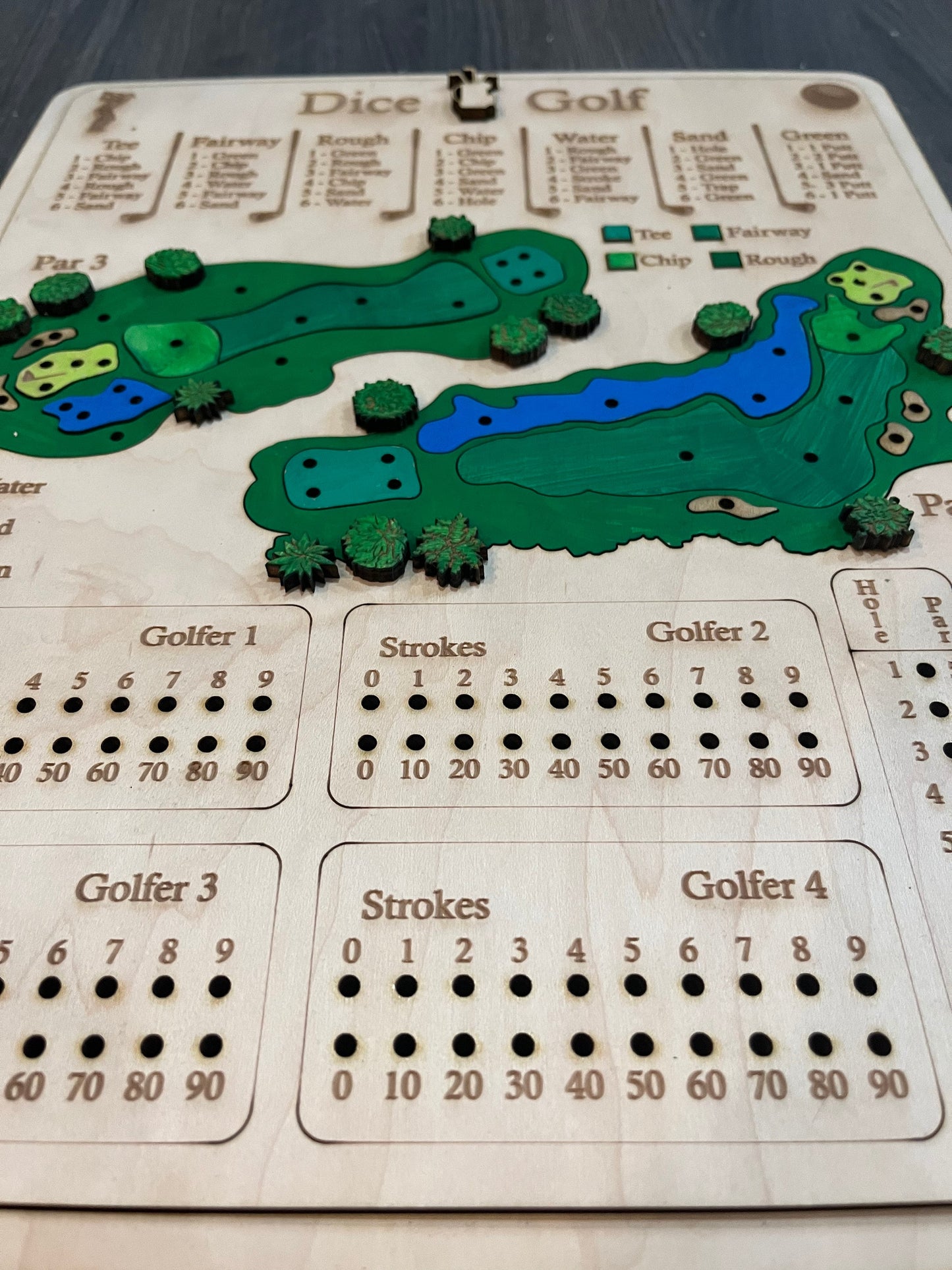 Dice Golf Game Board