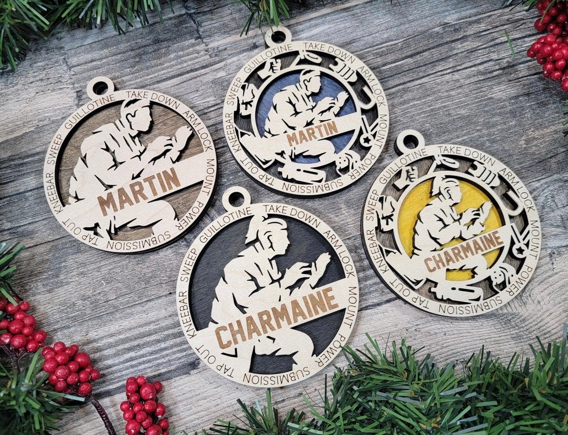 Wrestling Christmas ornaments.
