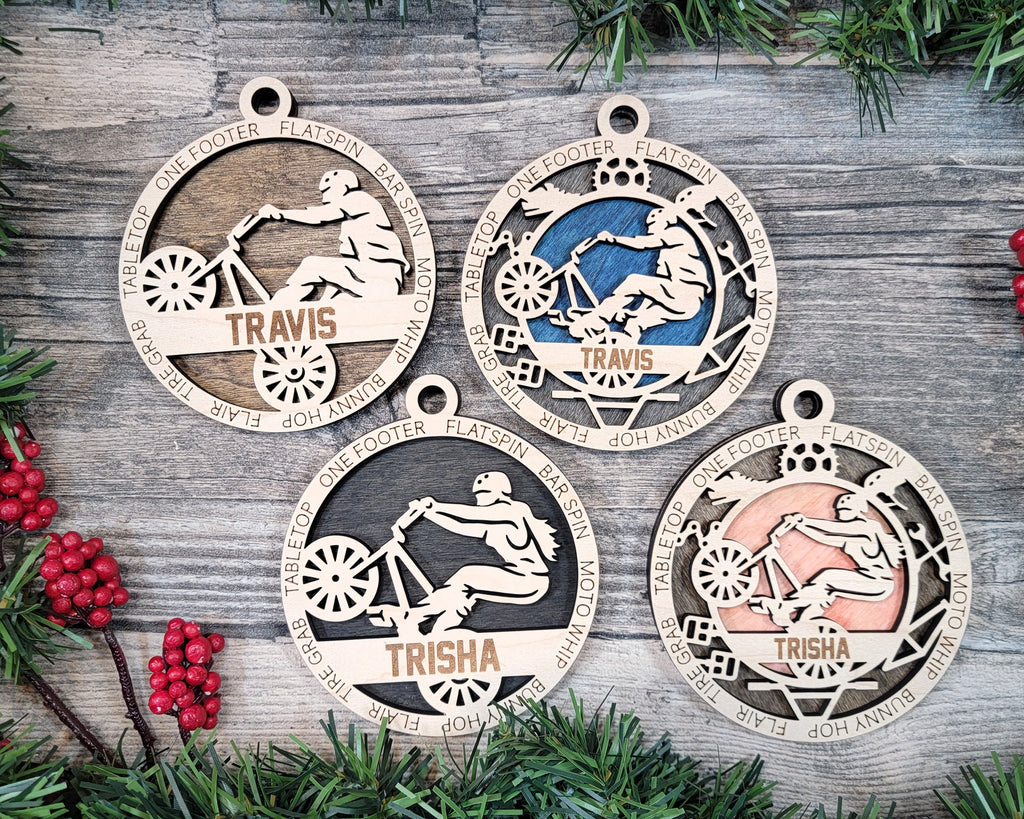 BMX Christmas ornaments.