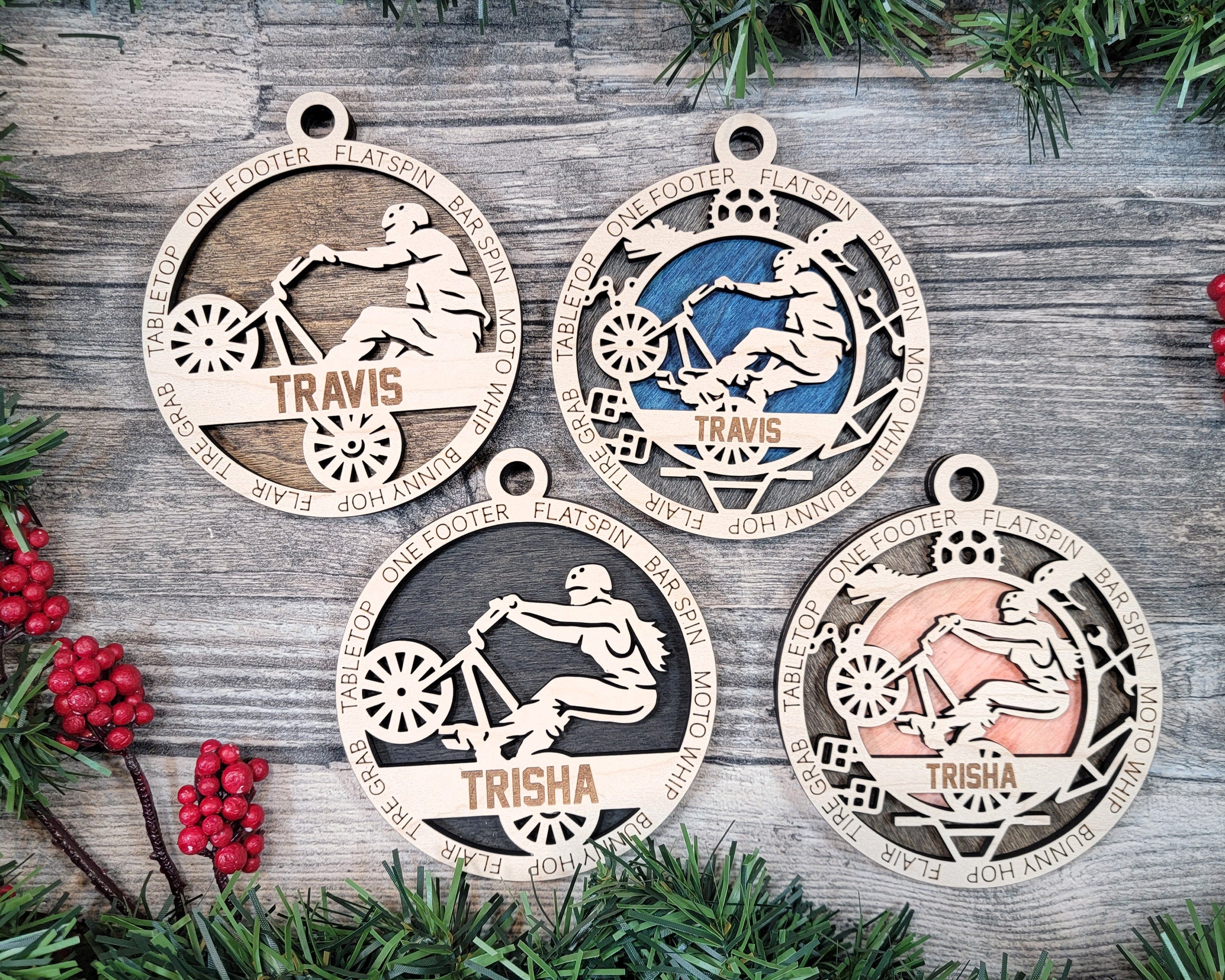 BMX Christmas ornaments.