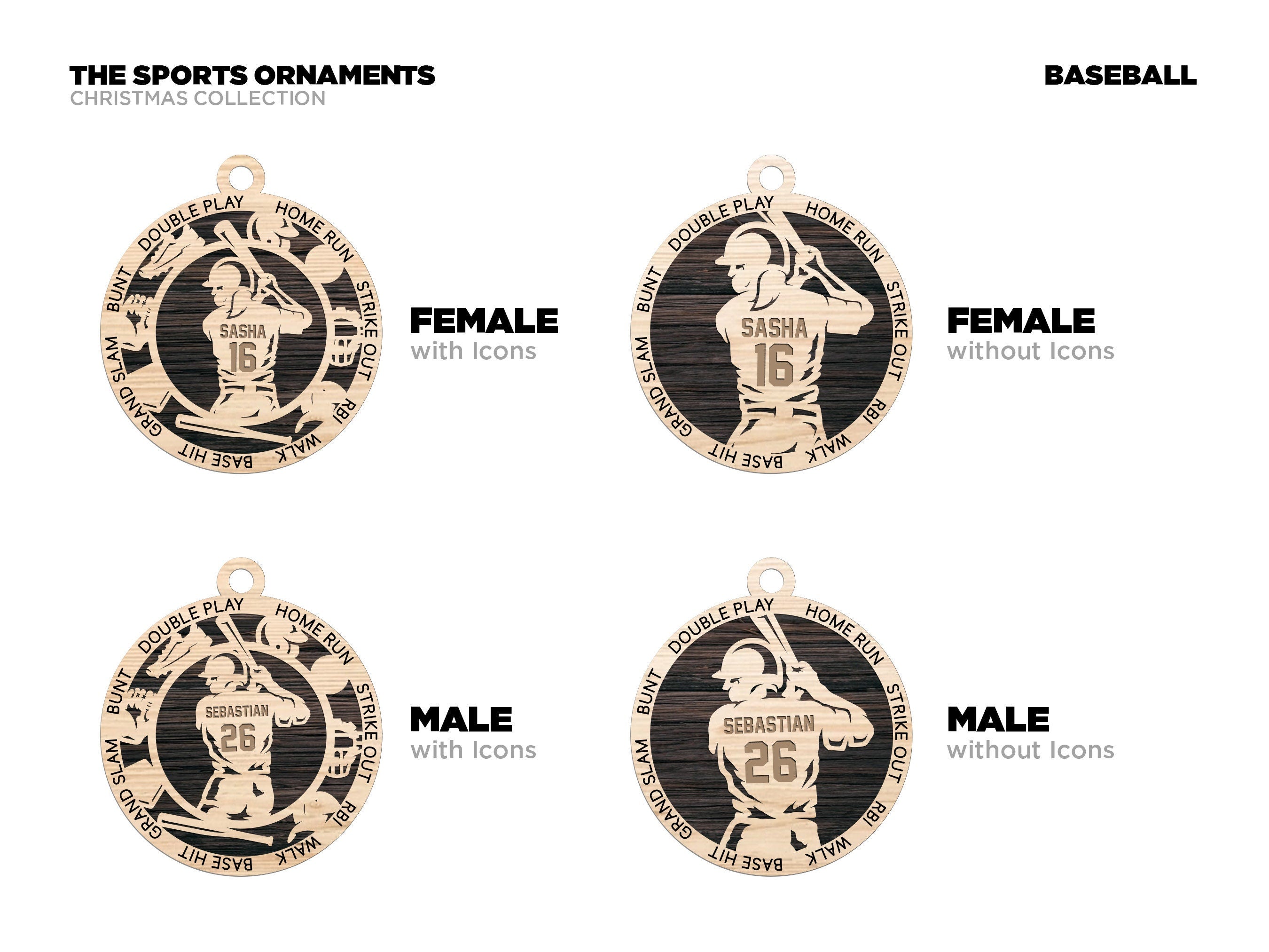 Baseball Christmas ornaments.