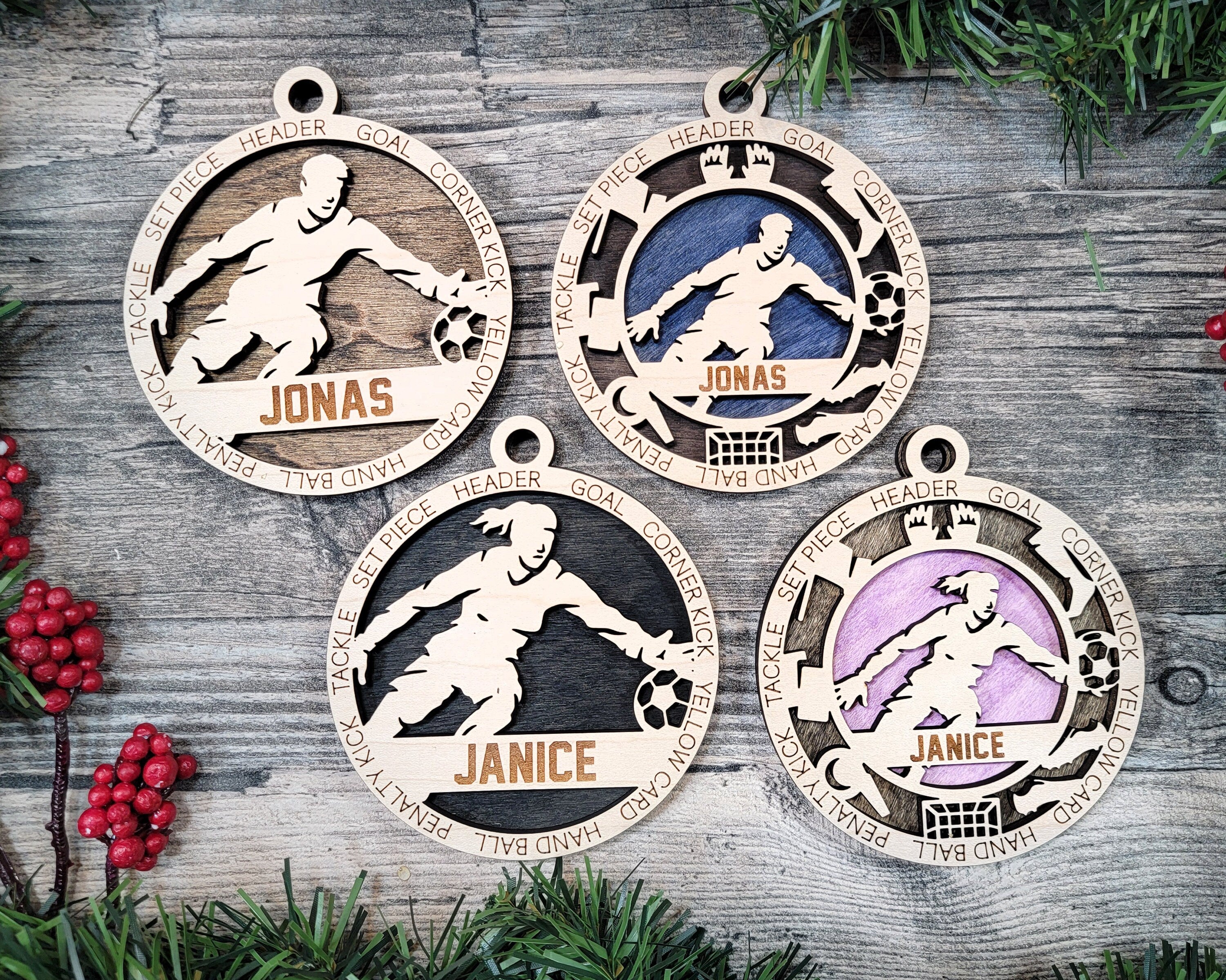 Soccer Christmas ornaments.