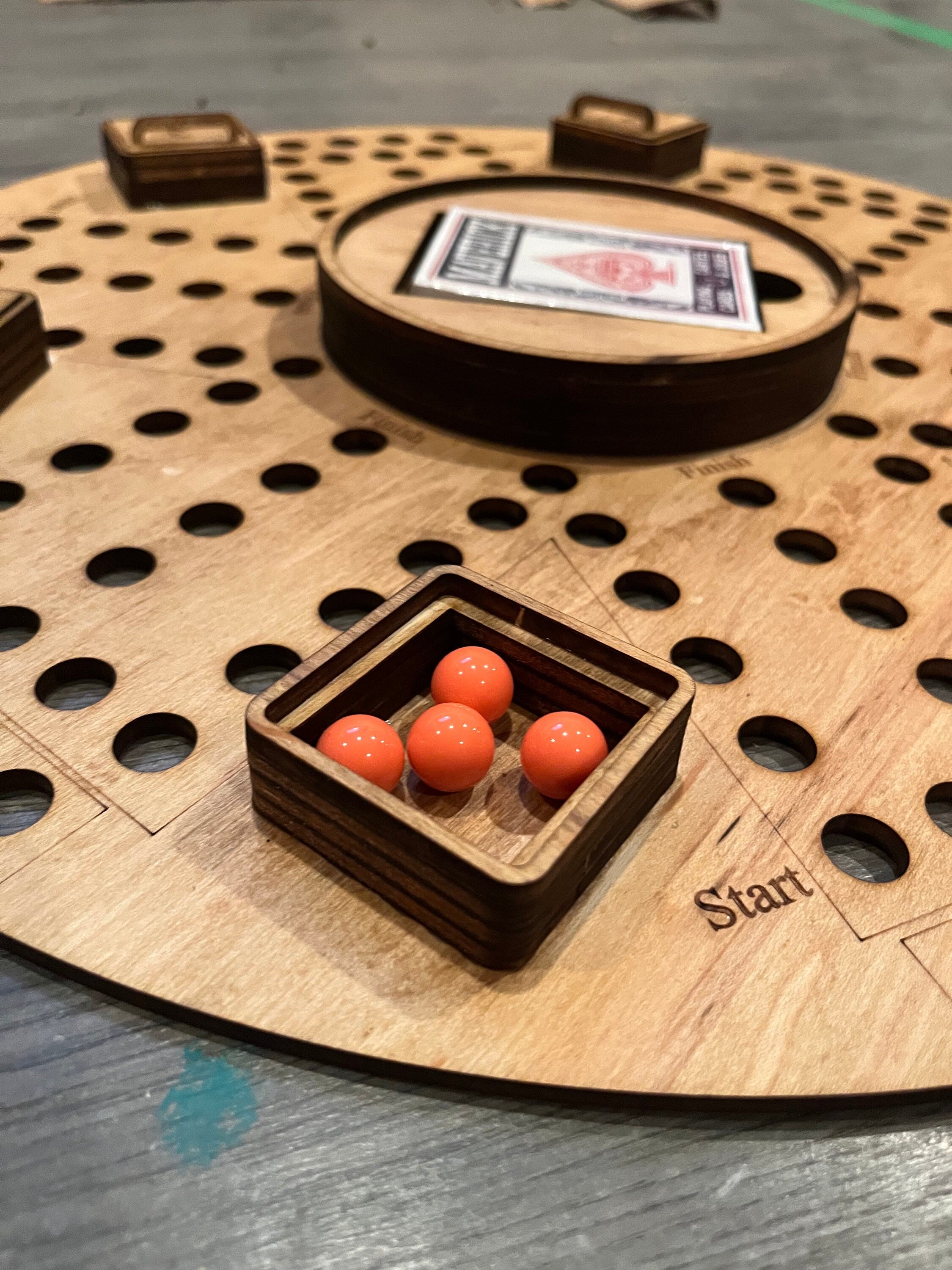Tock/Aggravation game 6 player with storage with personalization
