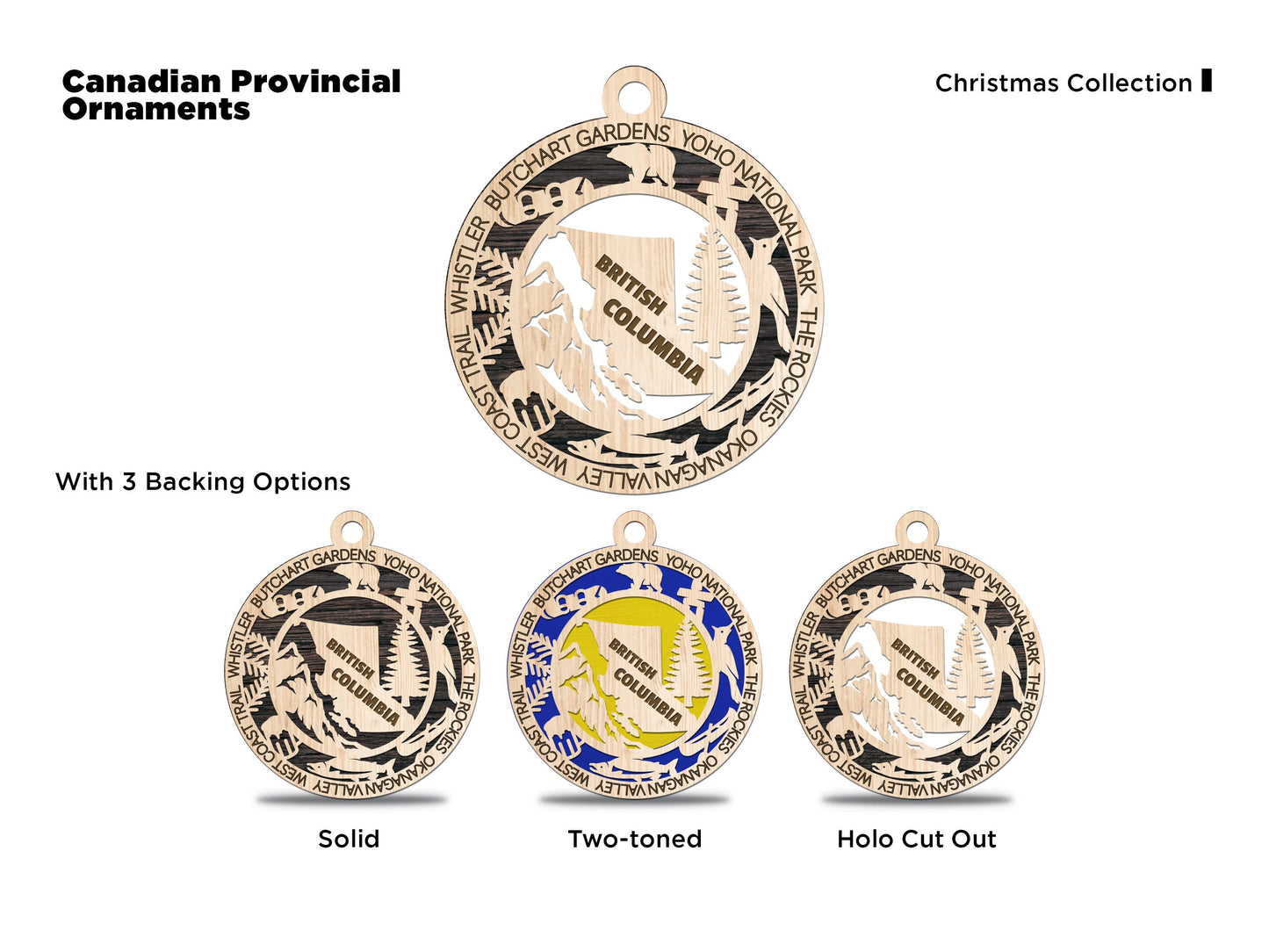 Canadian Provincial or territory Christmas tree ornaments