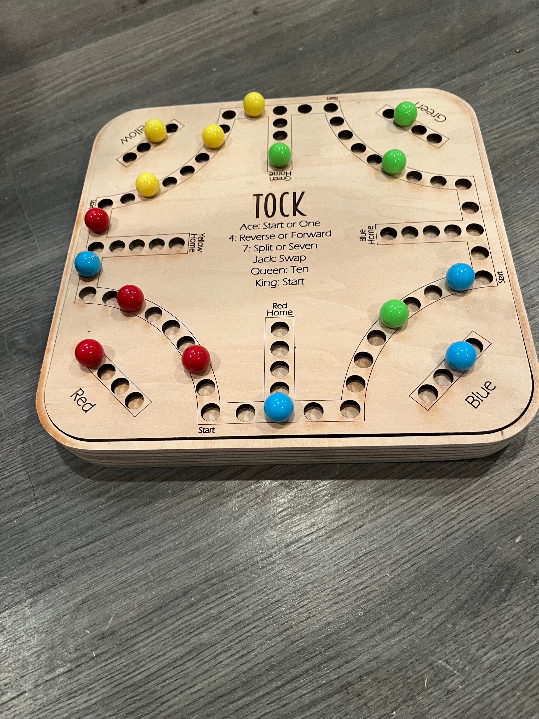 Tock/Aggravation game with storage