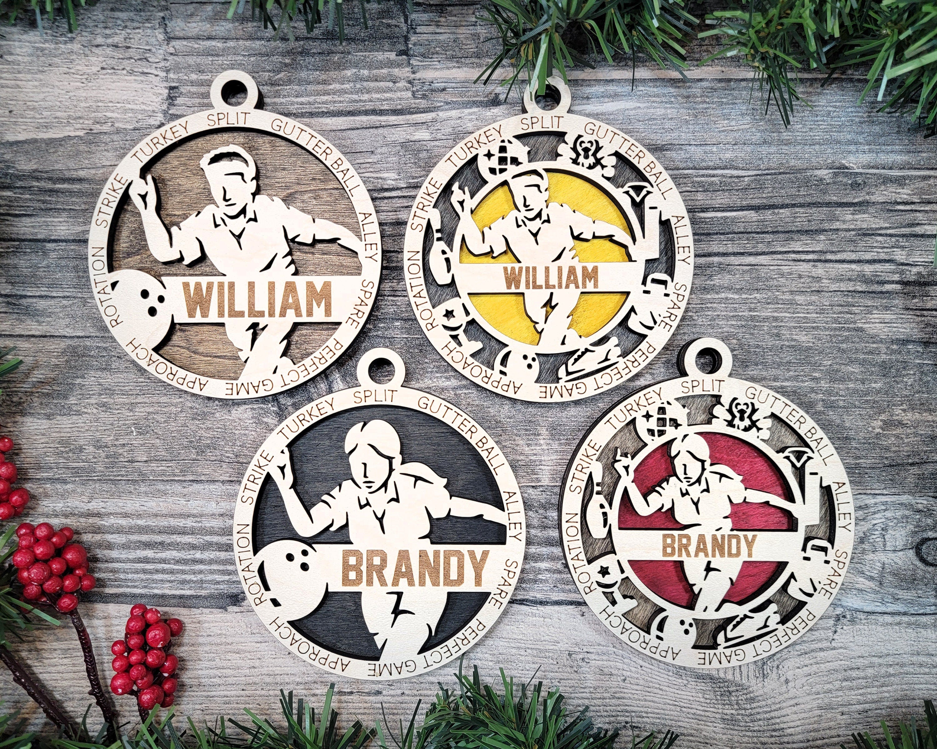 Bowling Christmas ornaments.