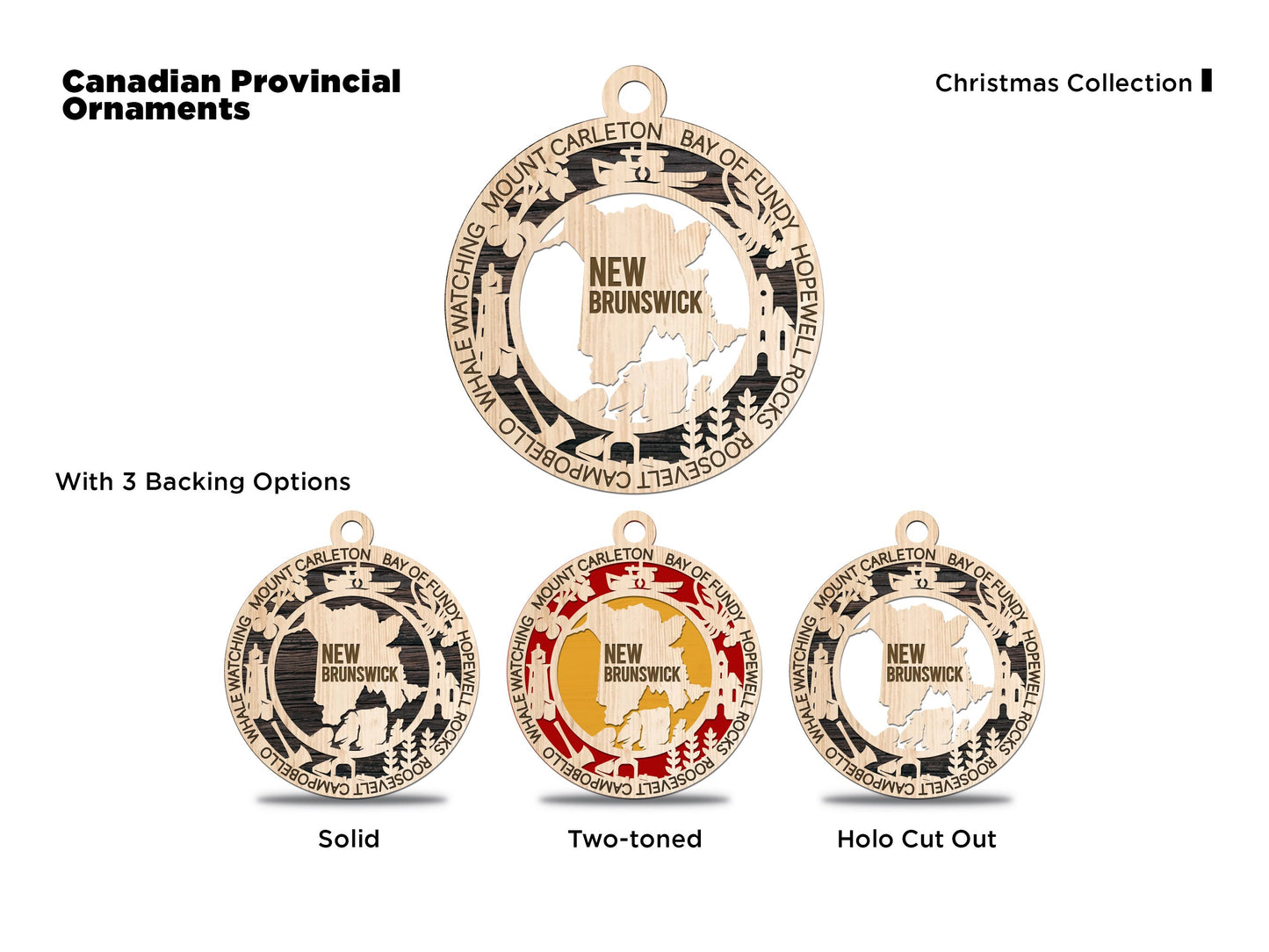 Canadian Provincial or territory Christmas tree ornaments
