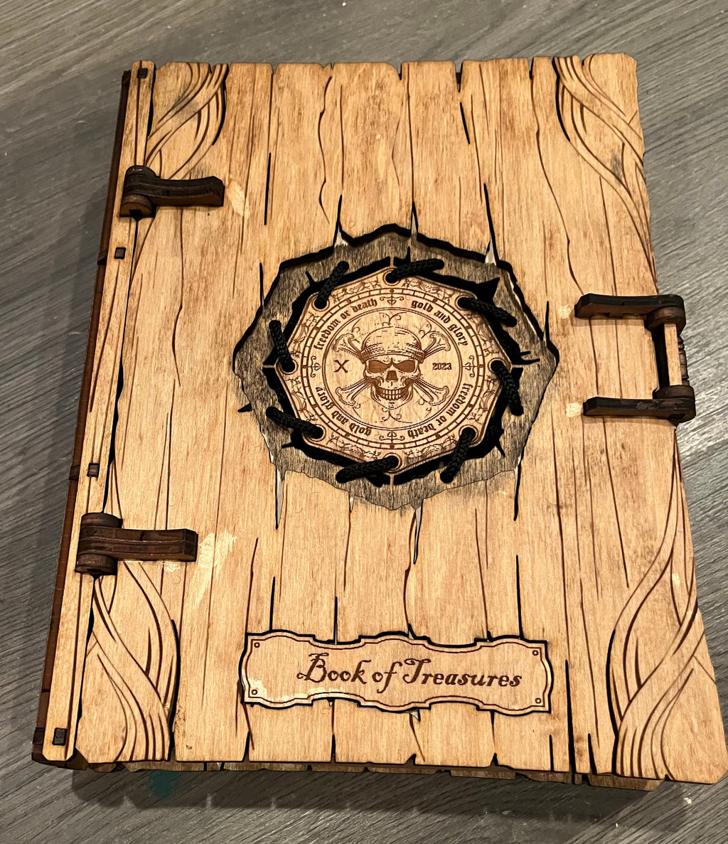 Pirate themed game piece storage book