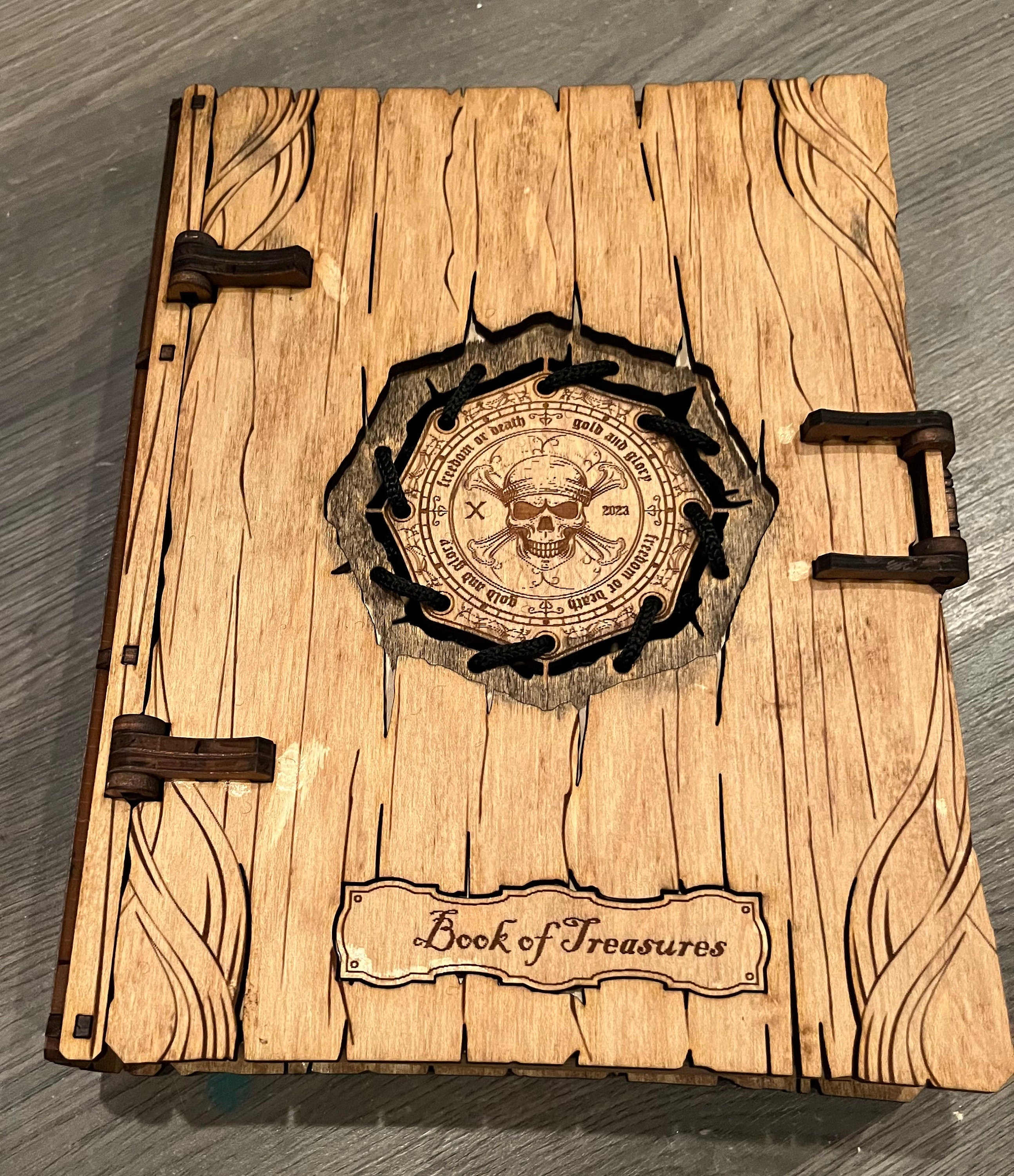 Pirate themed game piece storage book