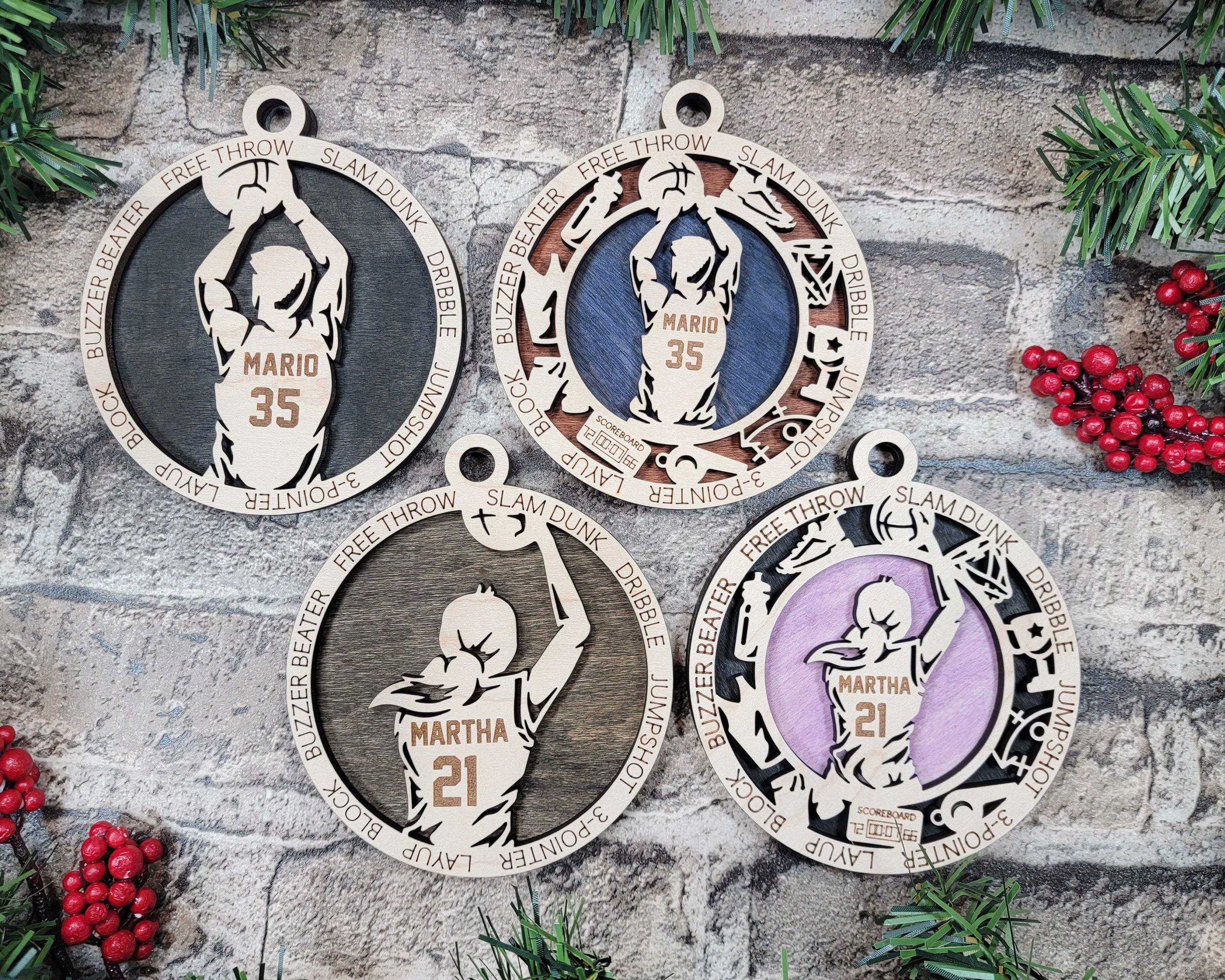Basketball Christmas ornaments.