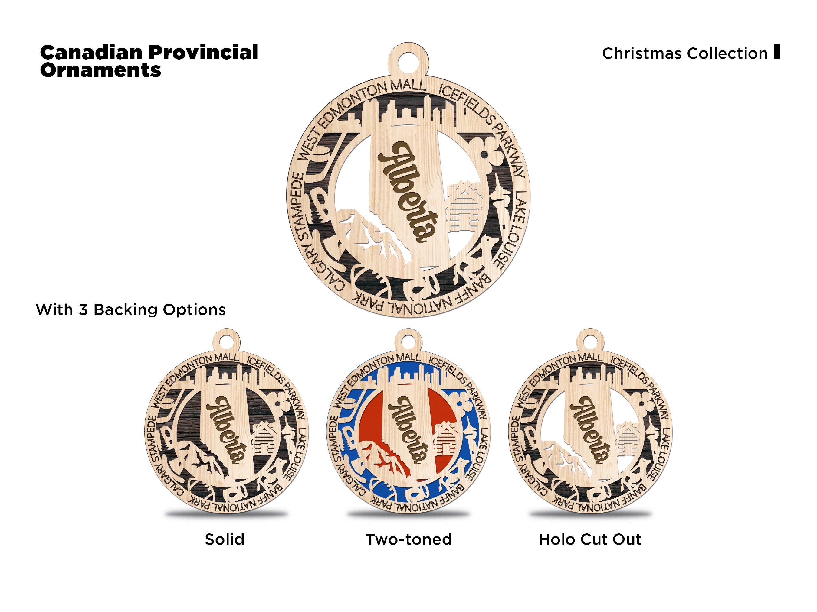 Canadian Provincial or territory Christmas tree ornaments