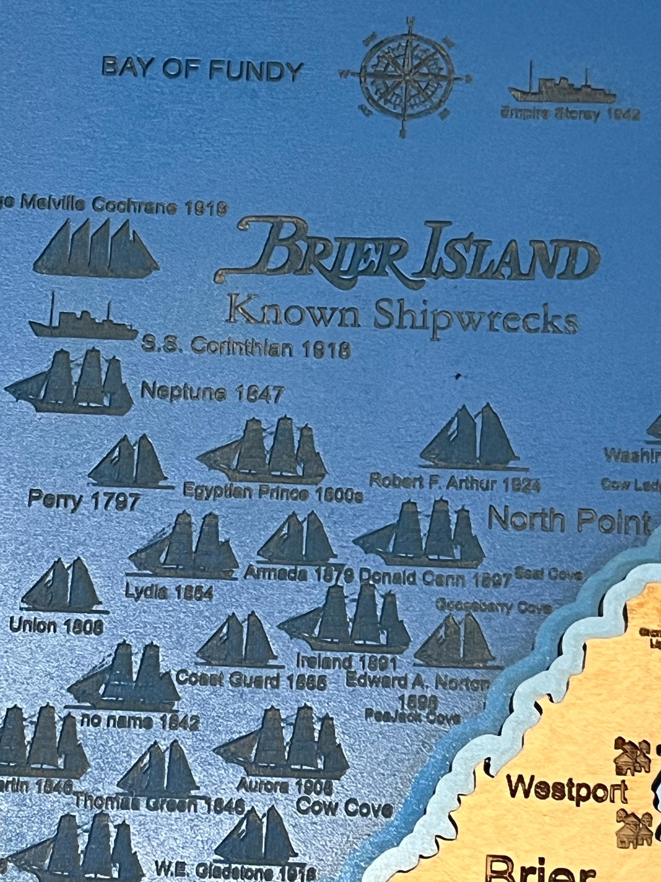 brier island NS shipwreck map