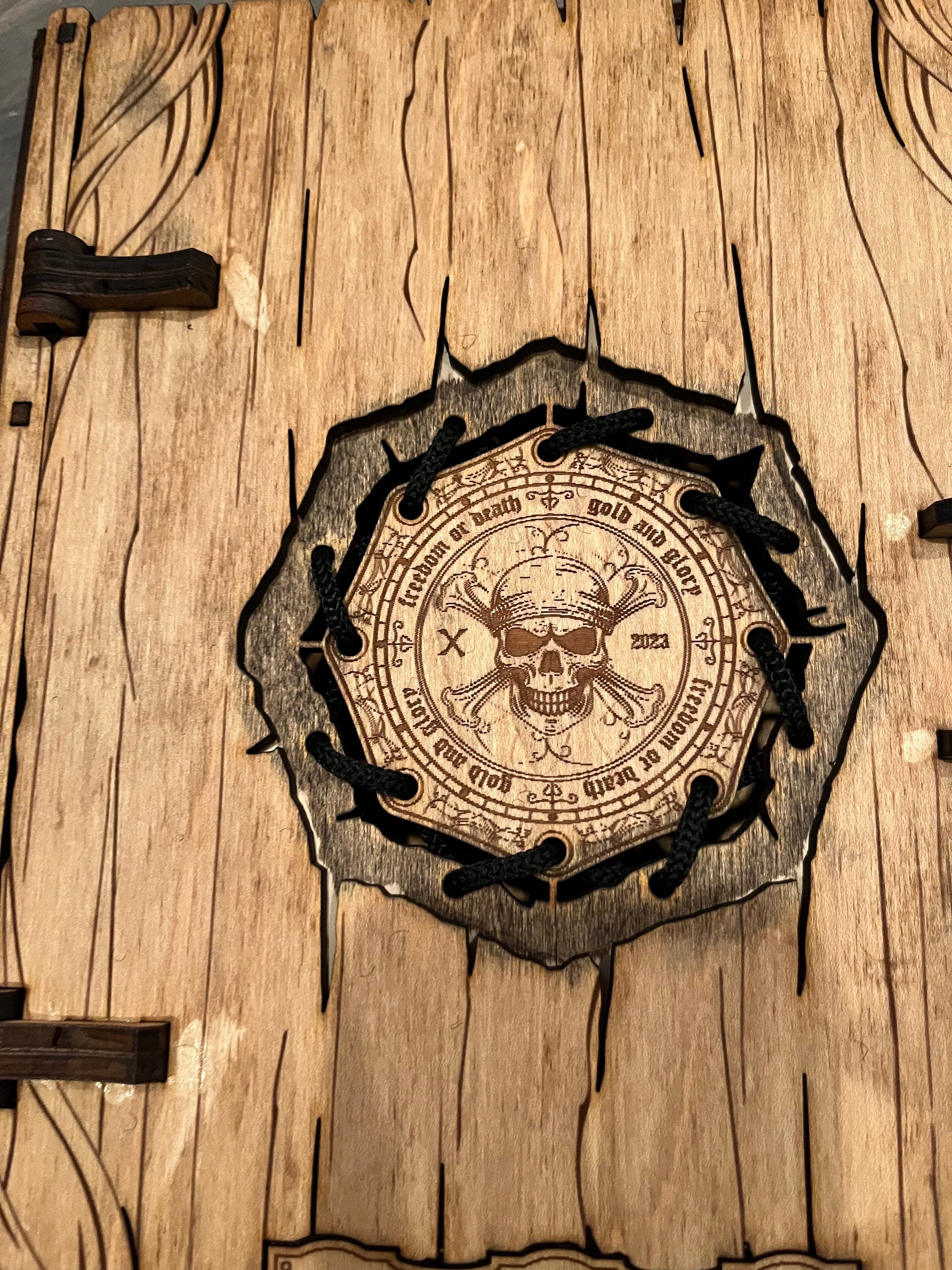Pirate themed game piece storage book