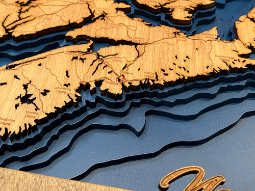 3d layered map of Nova Scotia