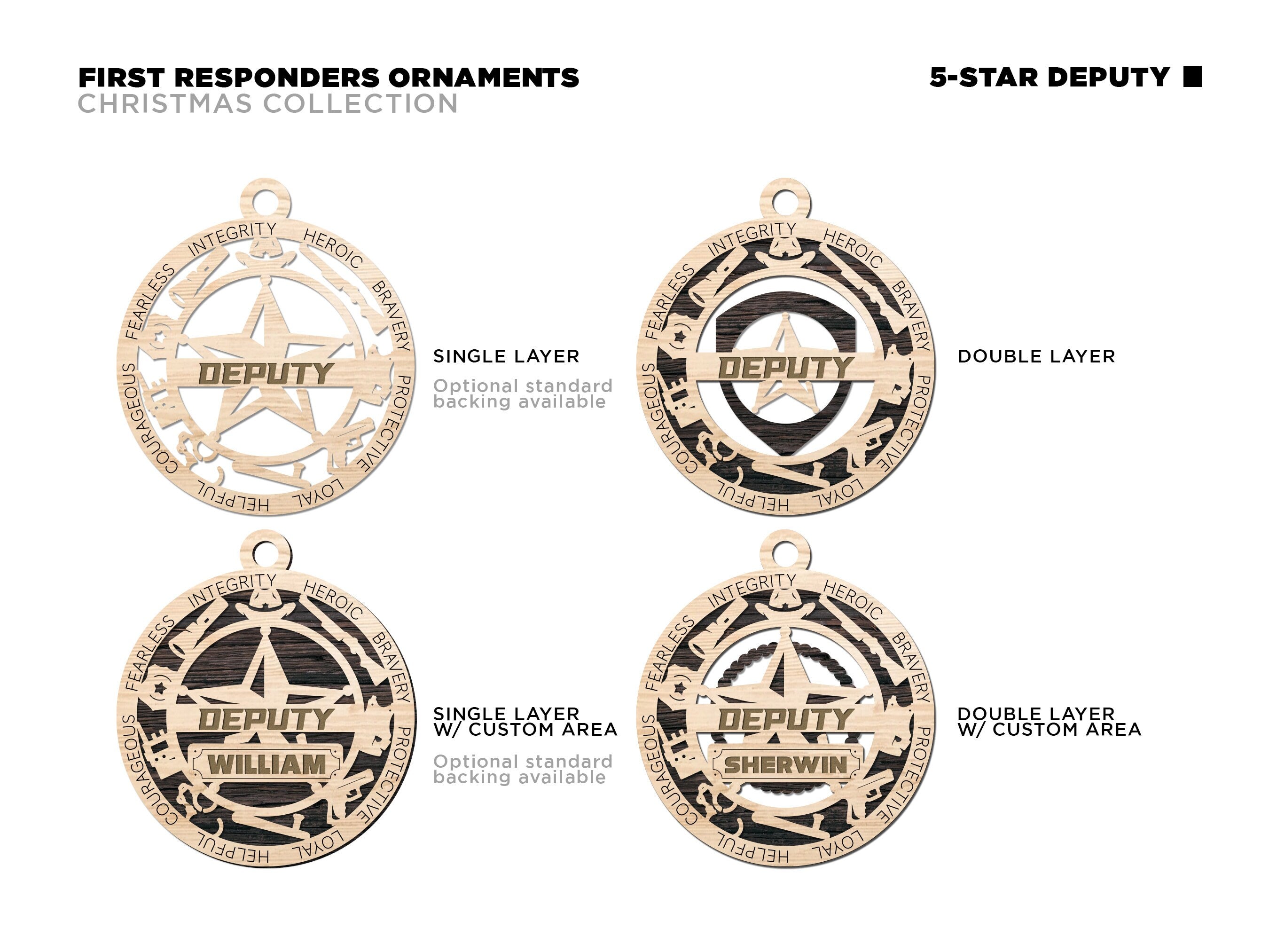 Sheriff/Deputy Christmas ornaments