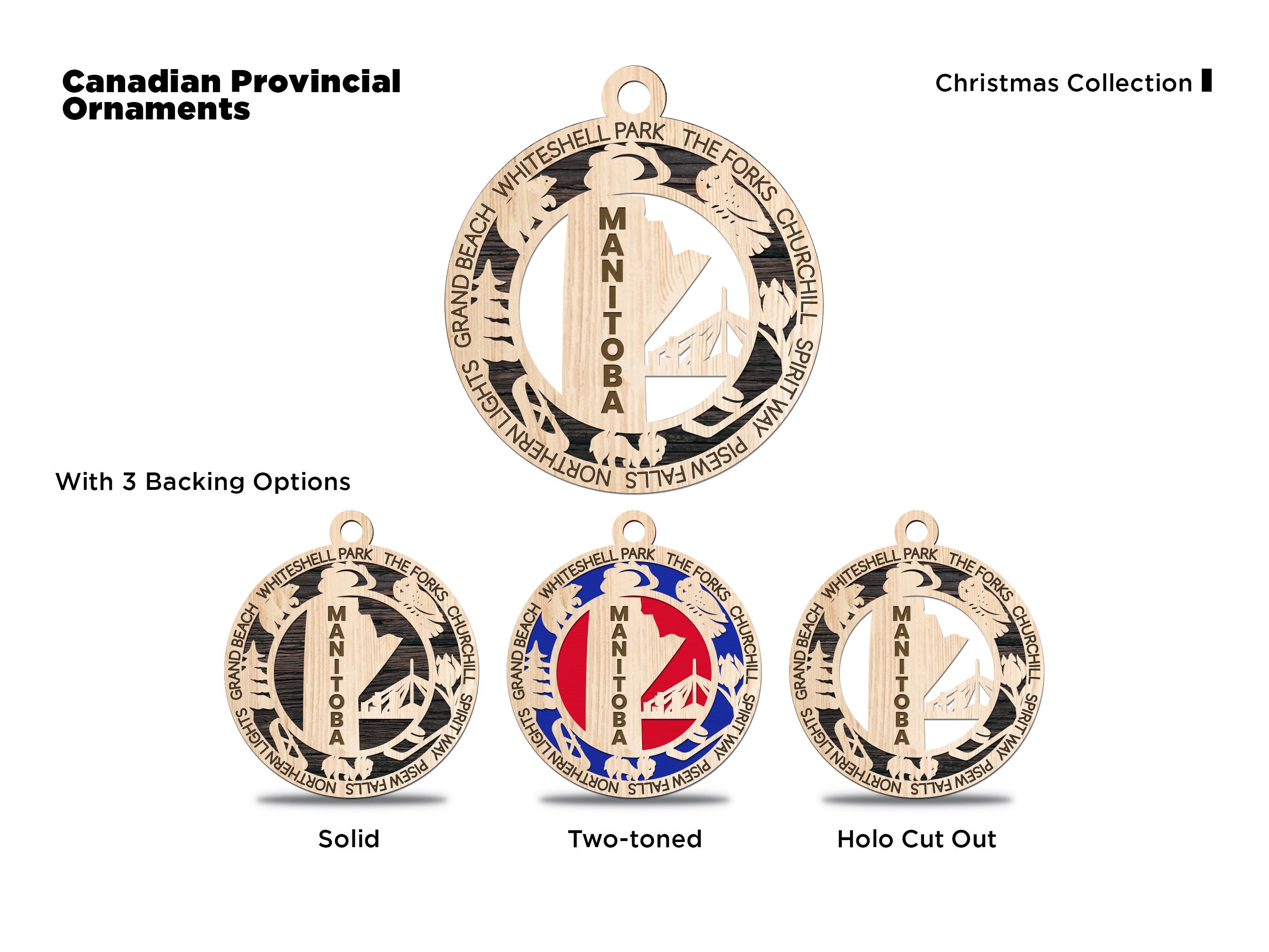 Canadian Provincial or territory Christmas tree ornaments