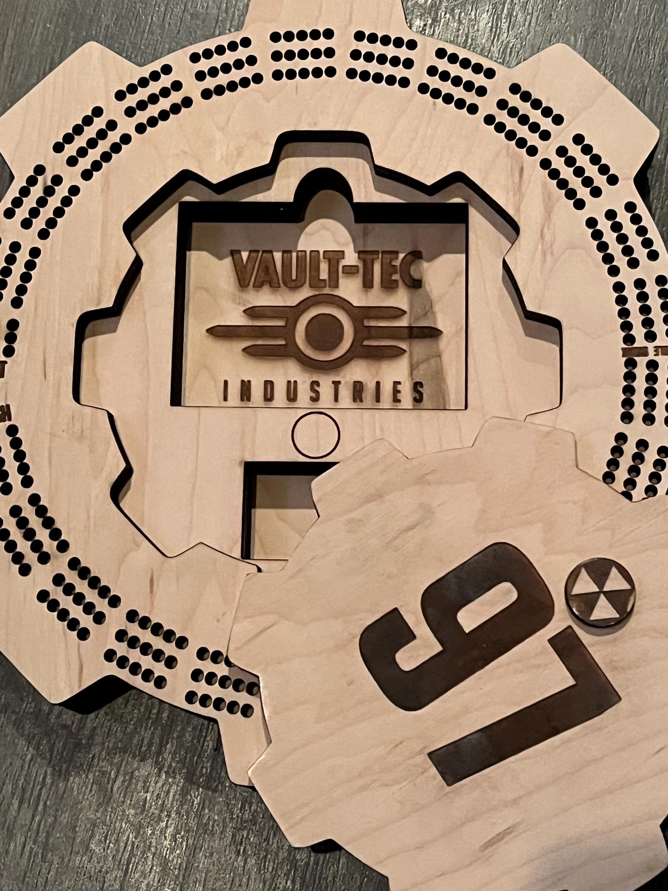 vault door/ gear cribbage board