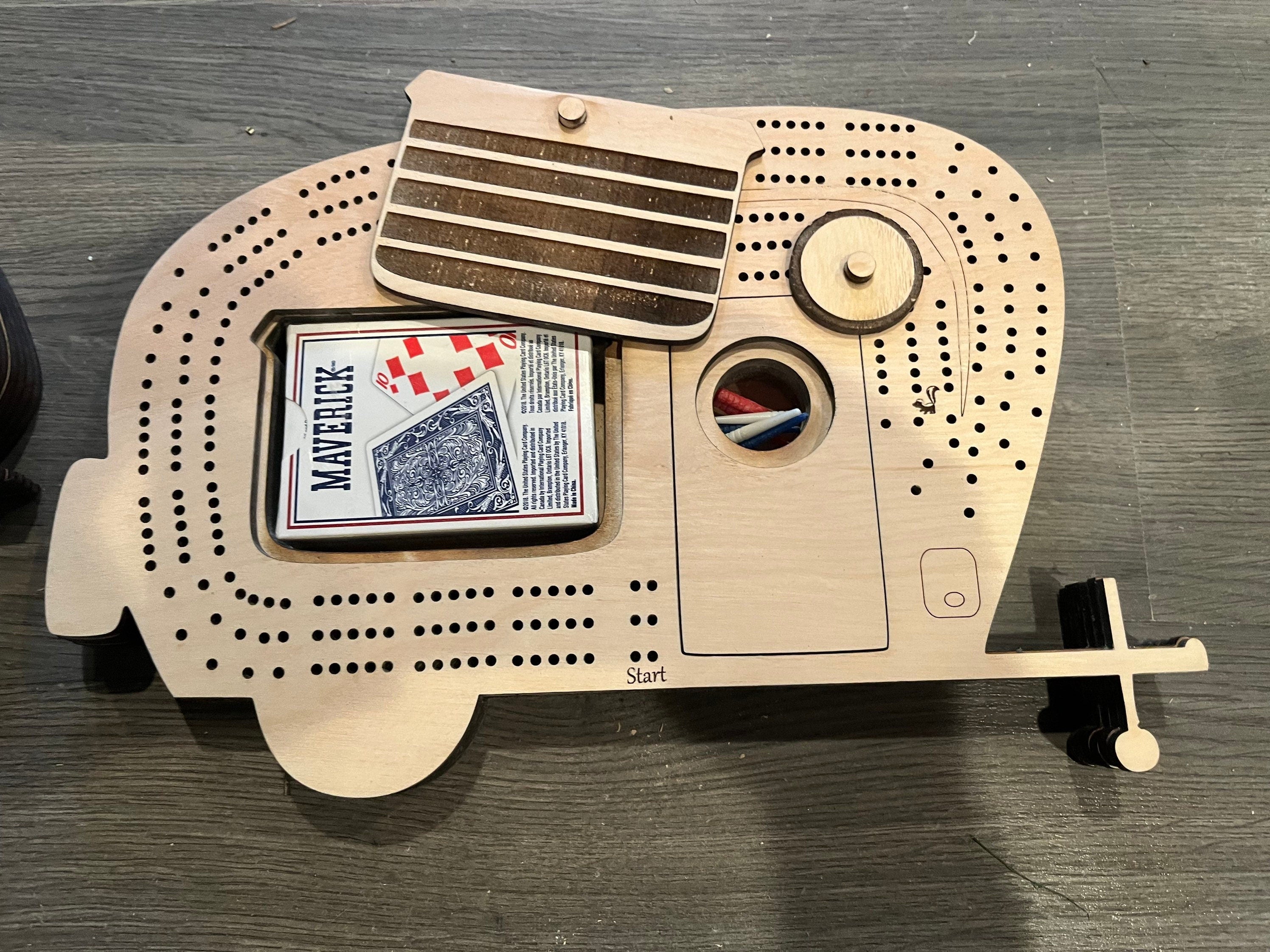 Cribbage board camper/camping theme