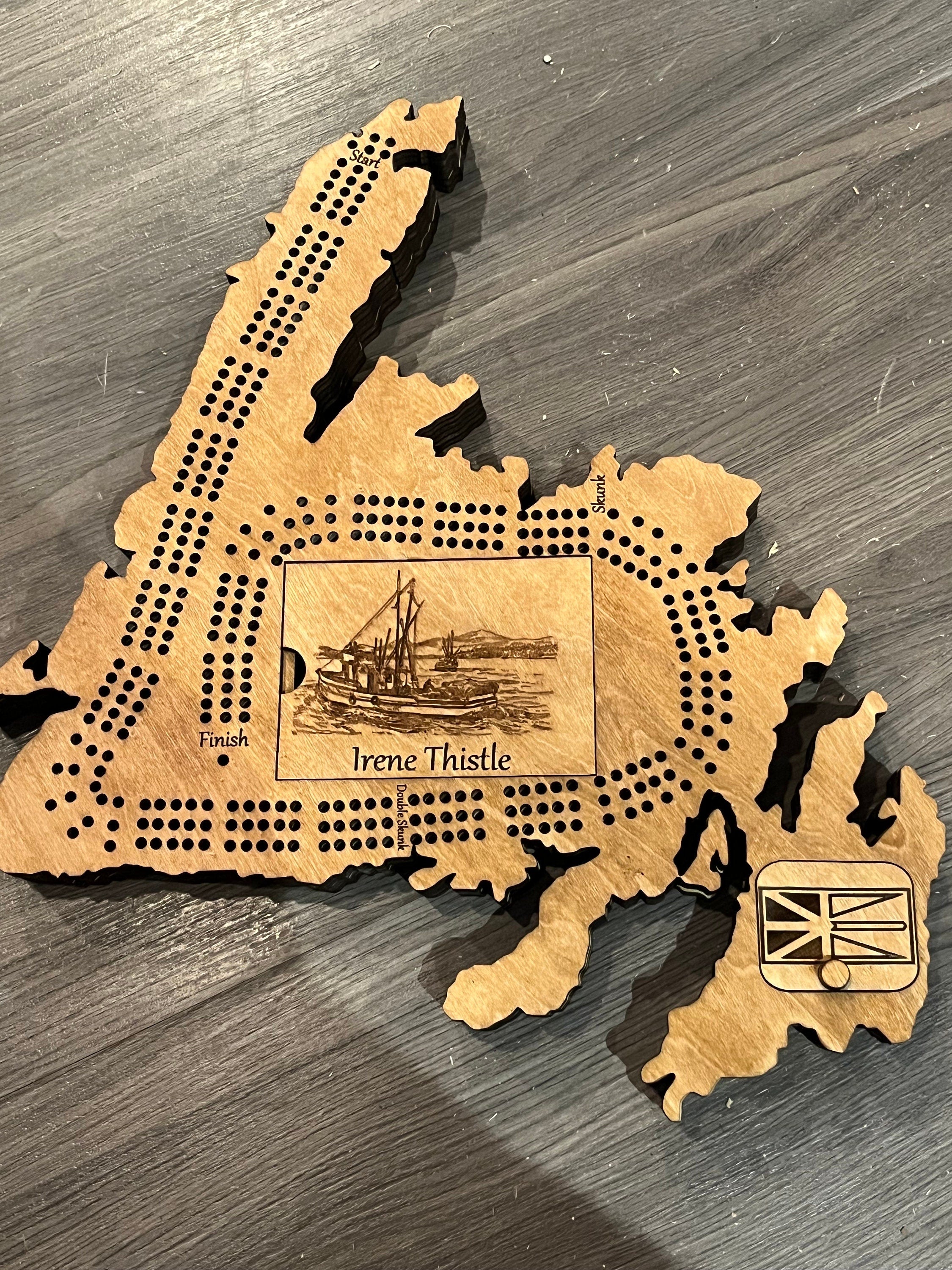 Cribbage board Custom made Canadian province/territory shape