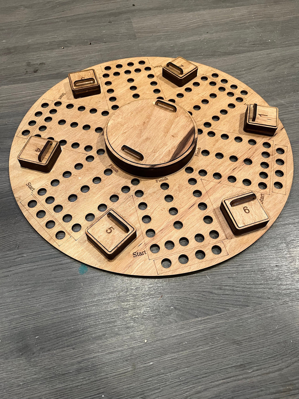 Tock/Aggravation game 6 player with storage with personalization