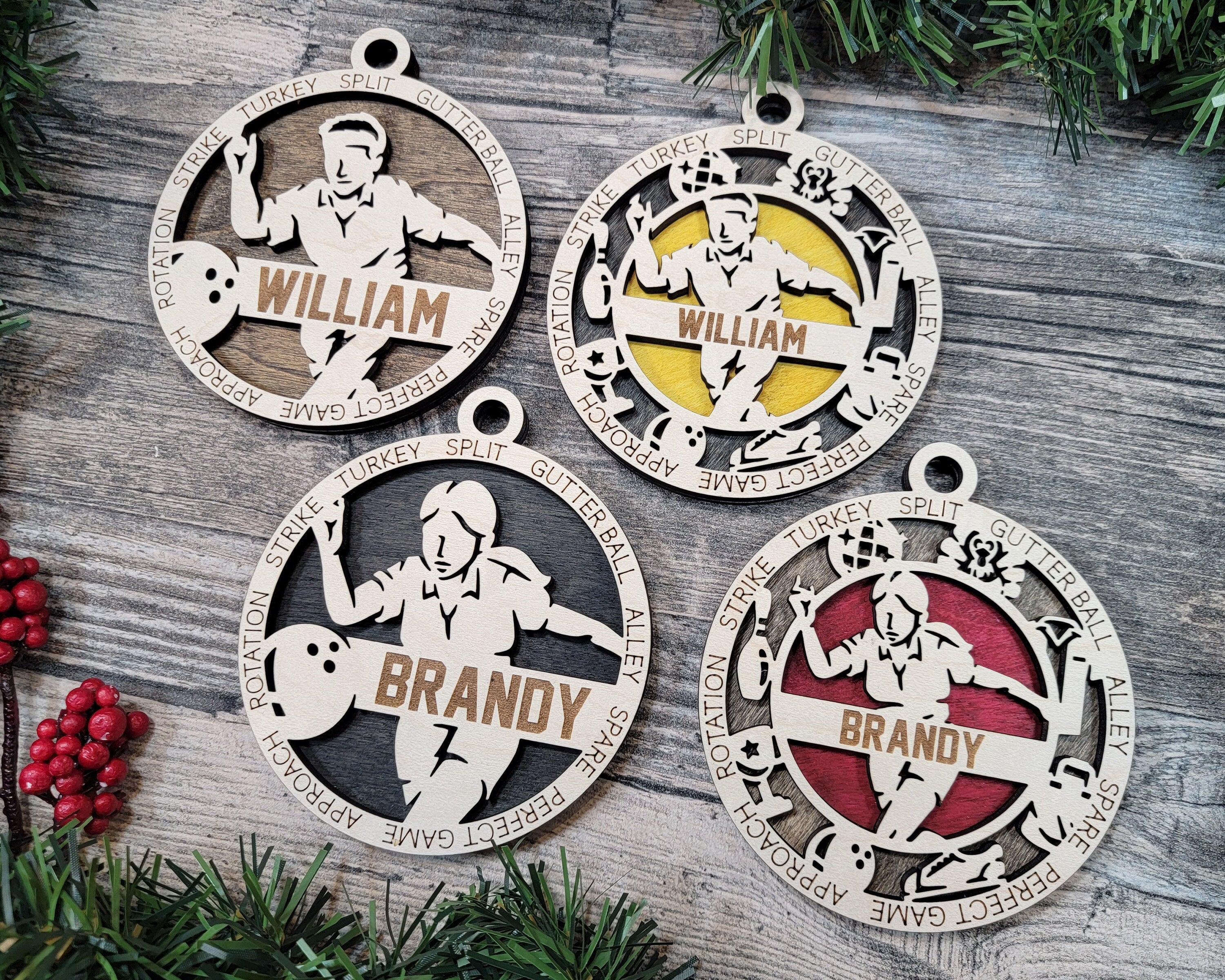 Bowling Christmas ornaments.