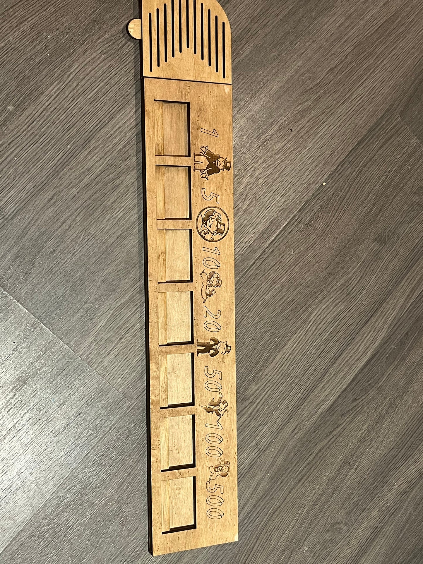 Monopoly board frame with banker tray