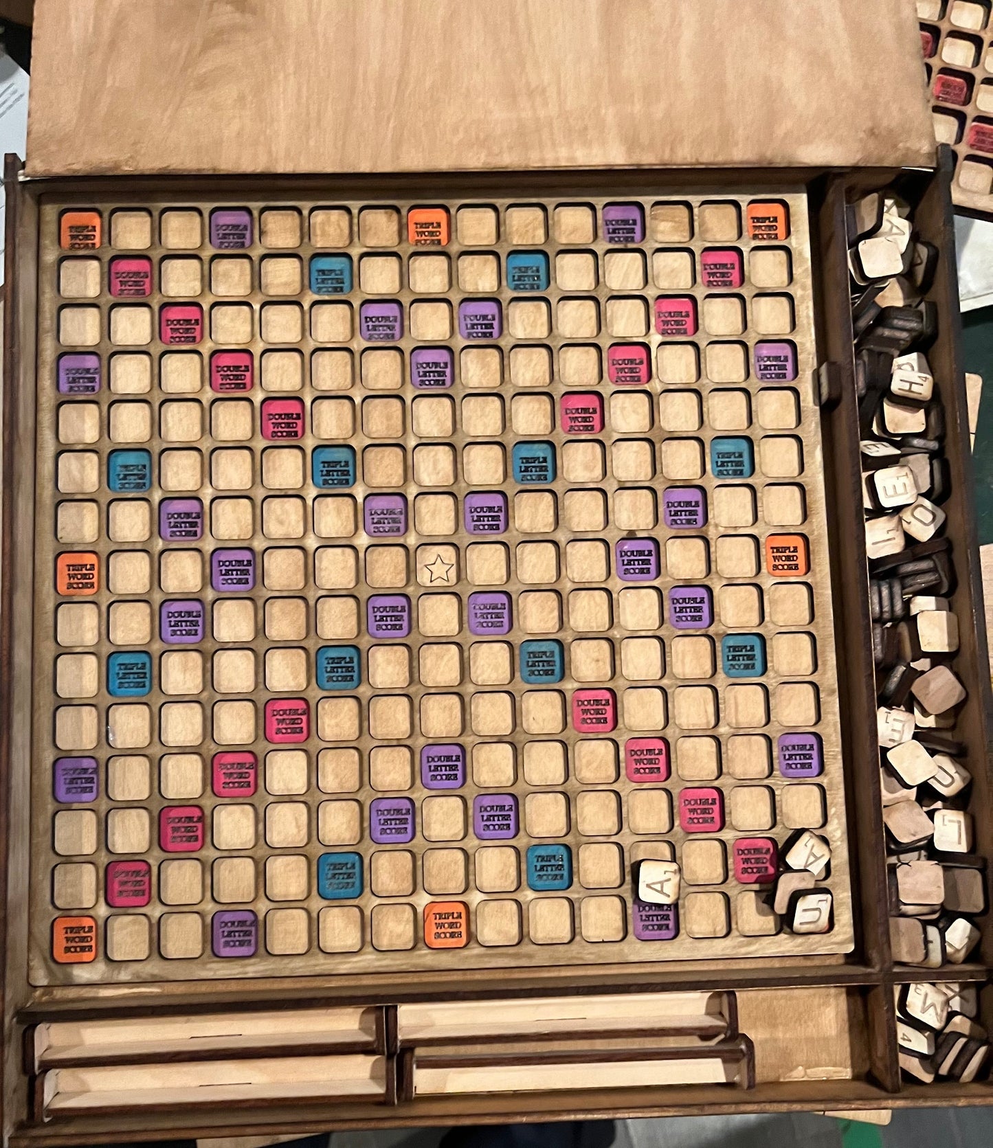 Custom Scrabble game set with personalized case