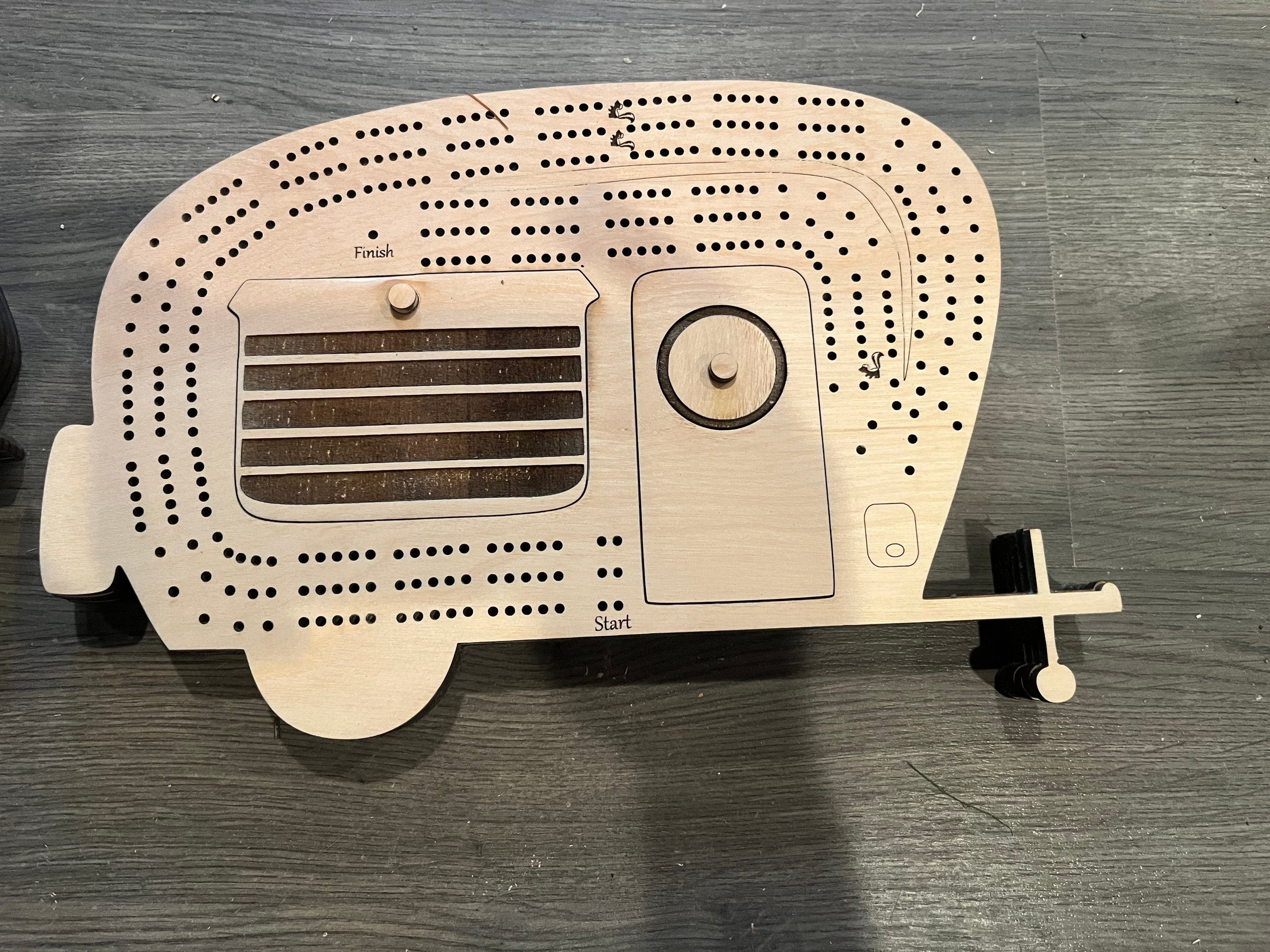 Cribbage board camper/camping theme