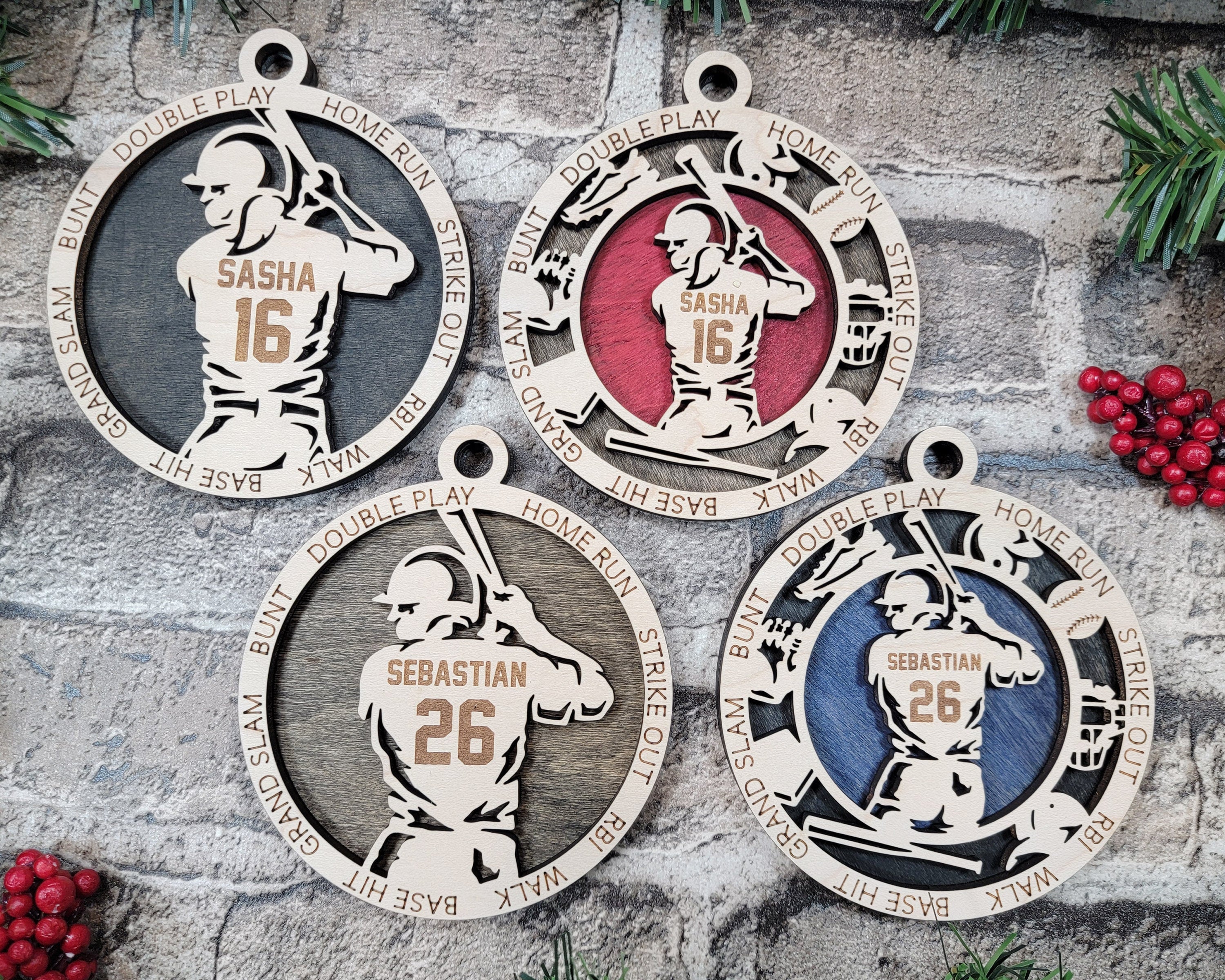 Baseball Christmas ornaments.