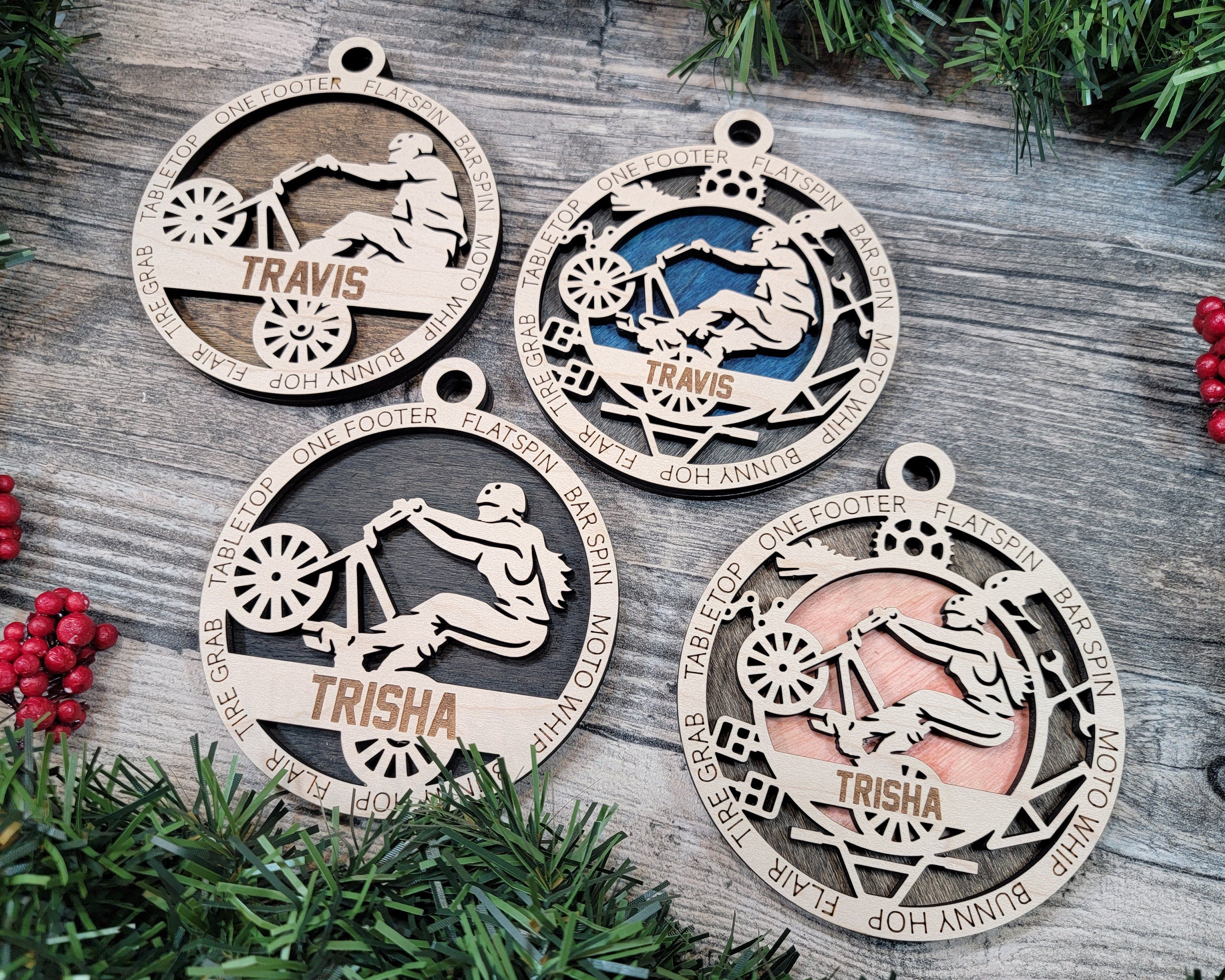 BMX Christmas ornaments.