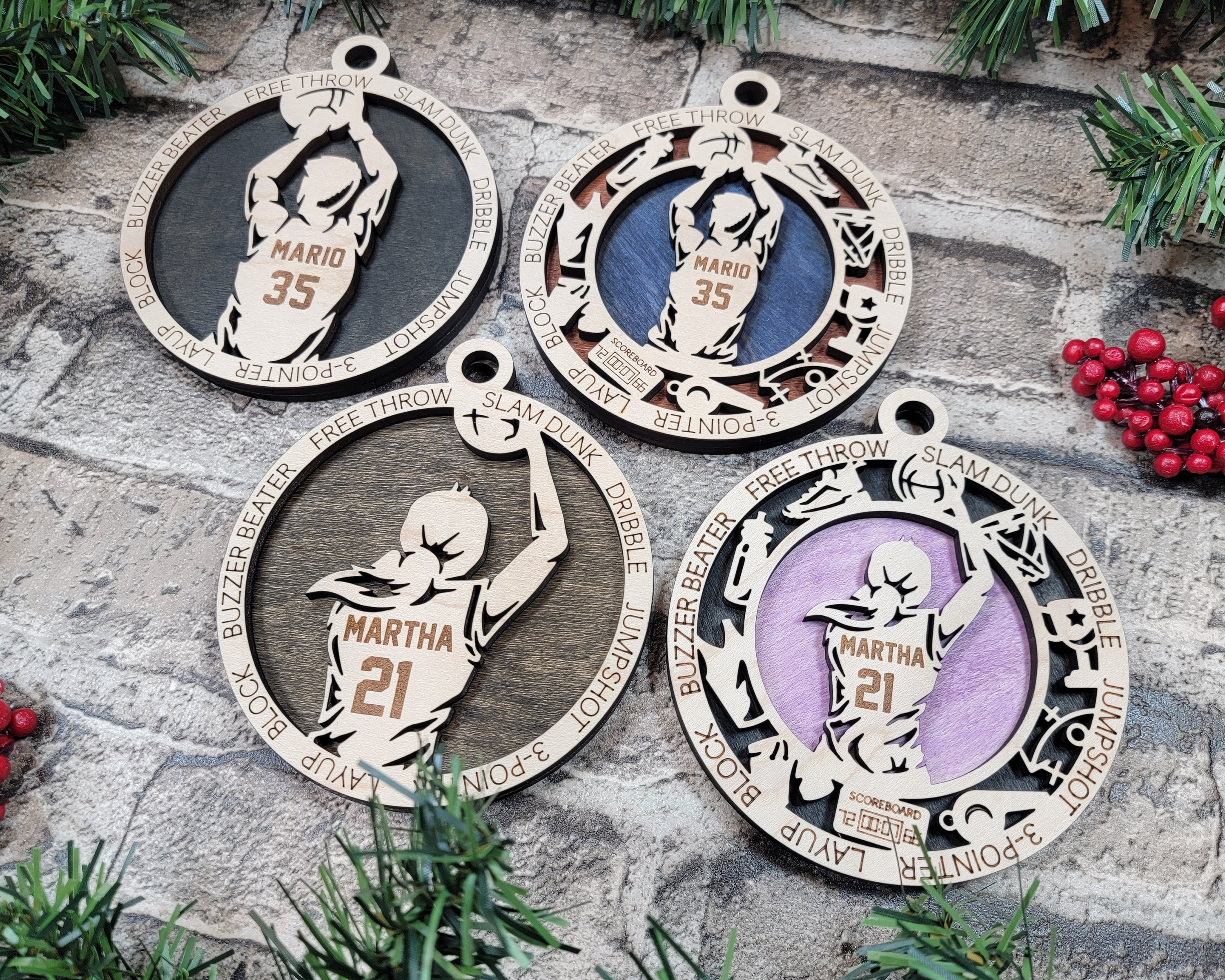 Basketball Christmas ornaments.