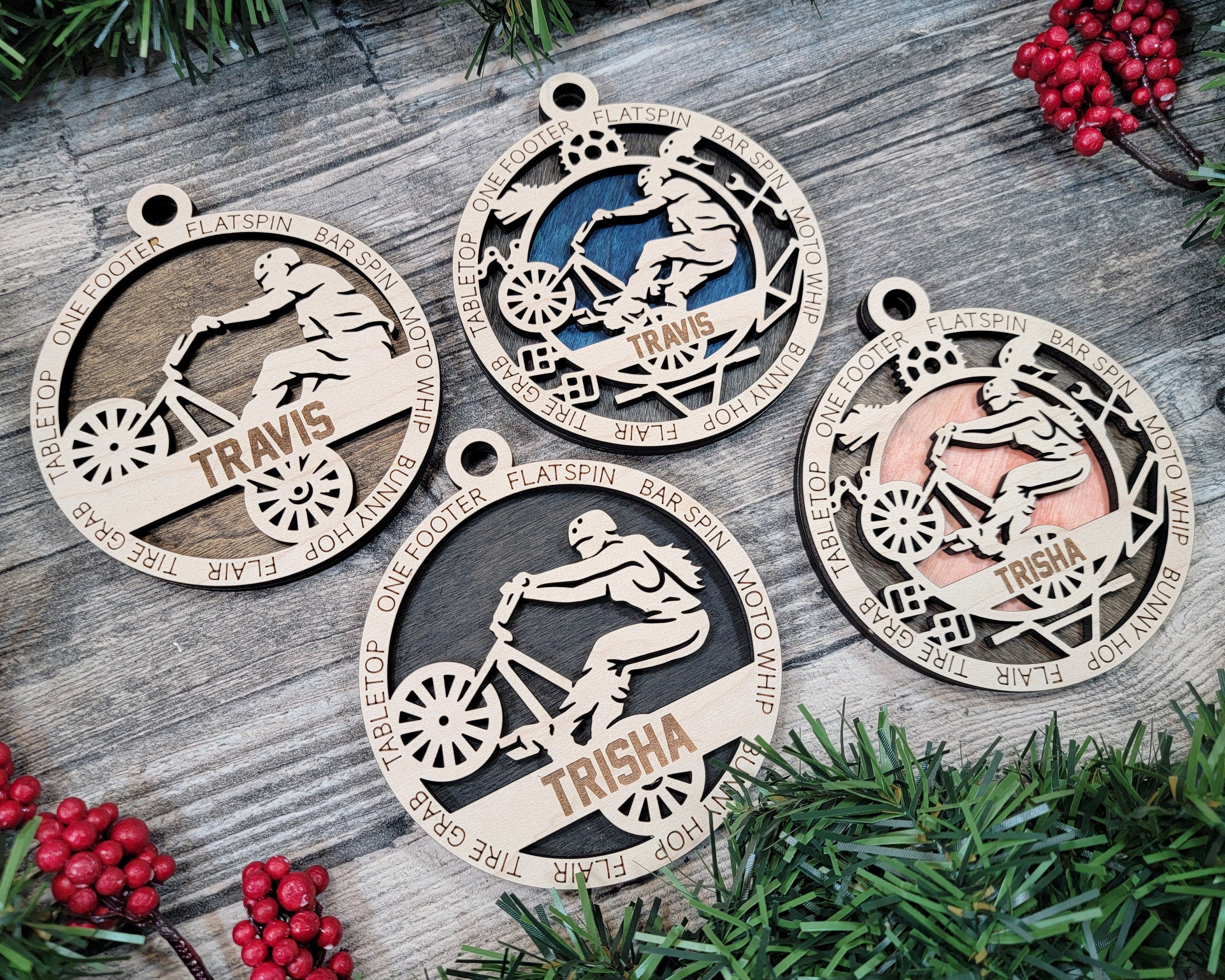 BMX Christmas ornaments.