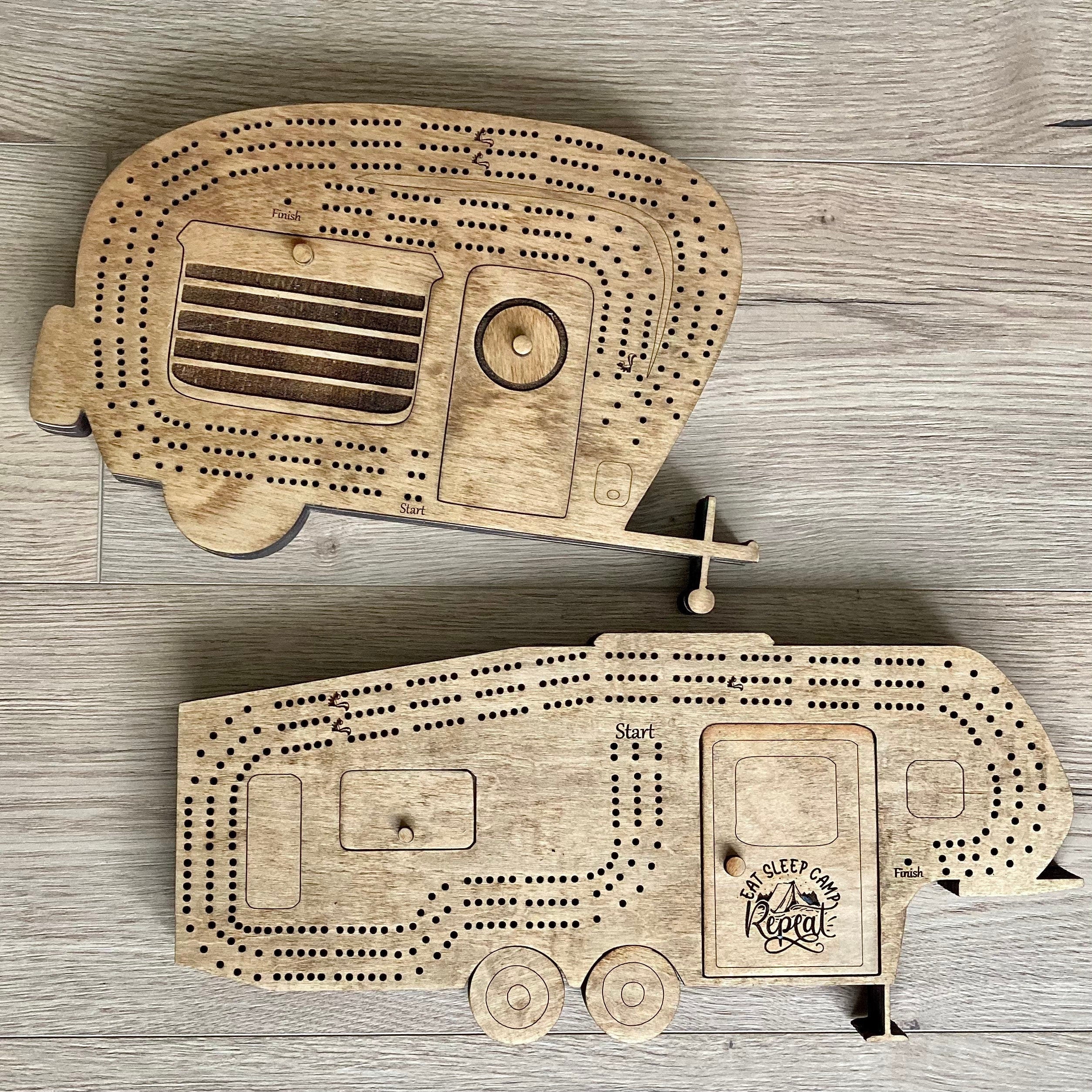 Cribbage board camper/camping theme