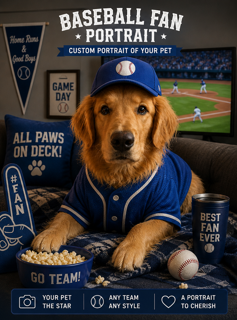 *Digital* Funny Custom Pet Portraits  (Sports Fan)