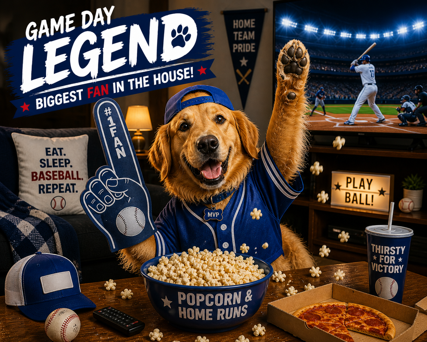 *Digital* Funny Custom Pet Portraits  (Sports Fan)