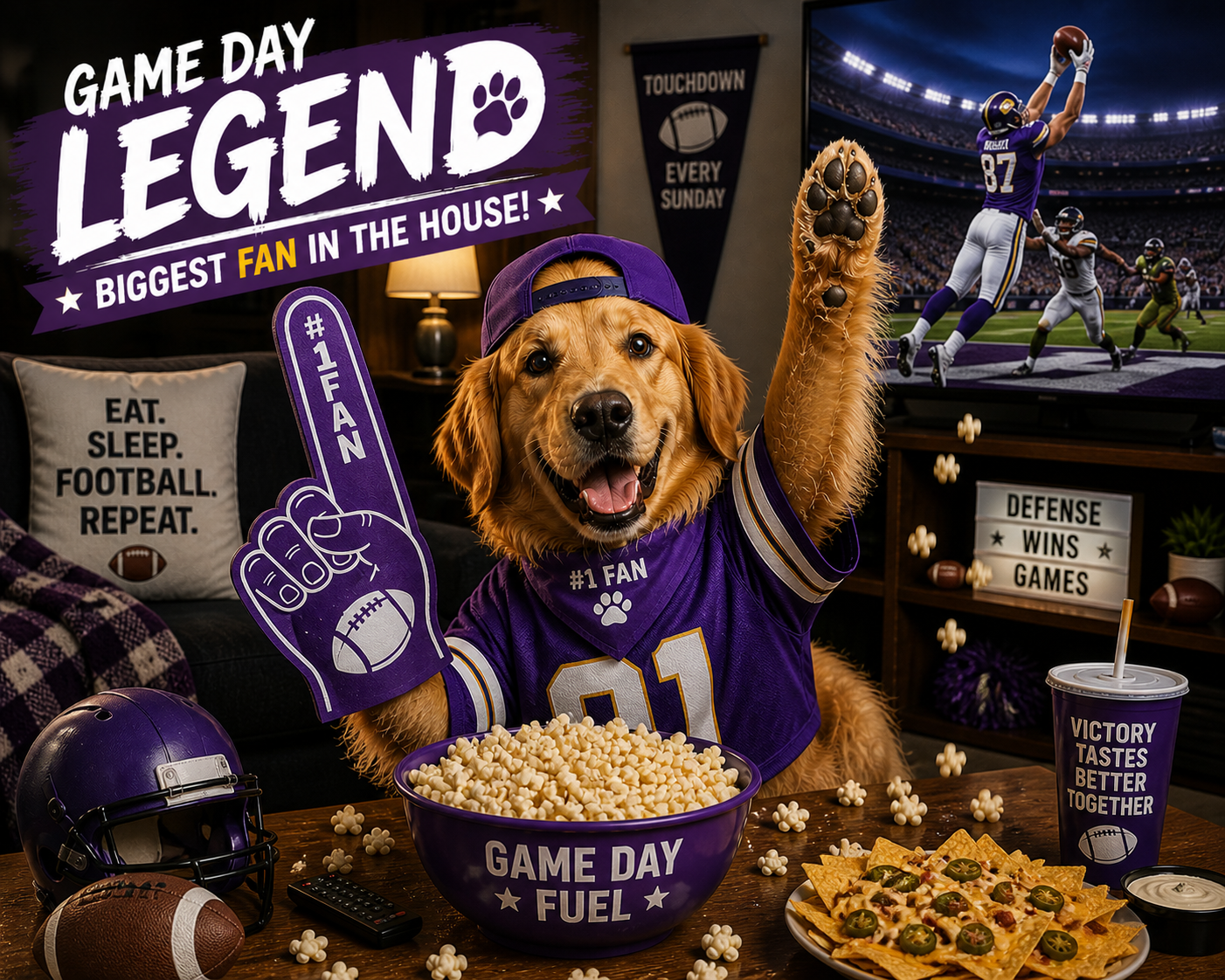 *Digital* Funny Custom Pet Portraits  (Sports Fan)