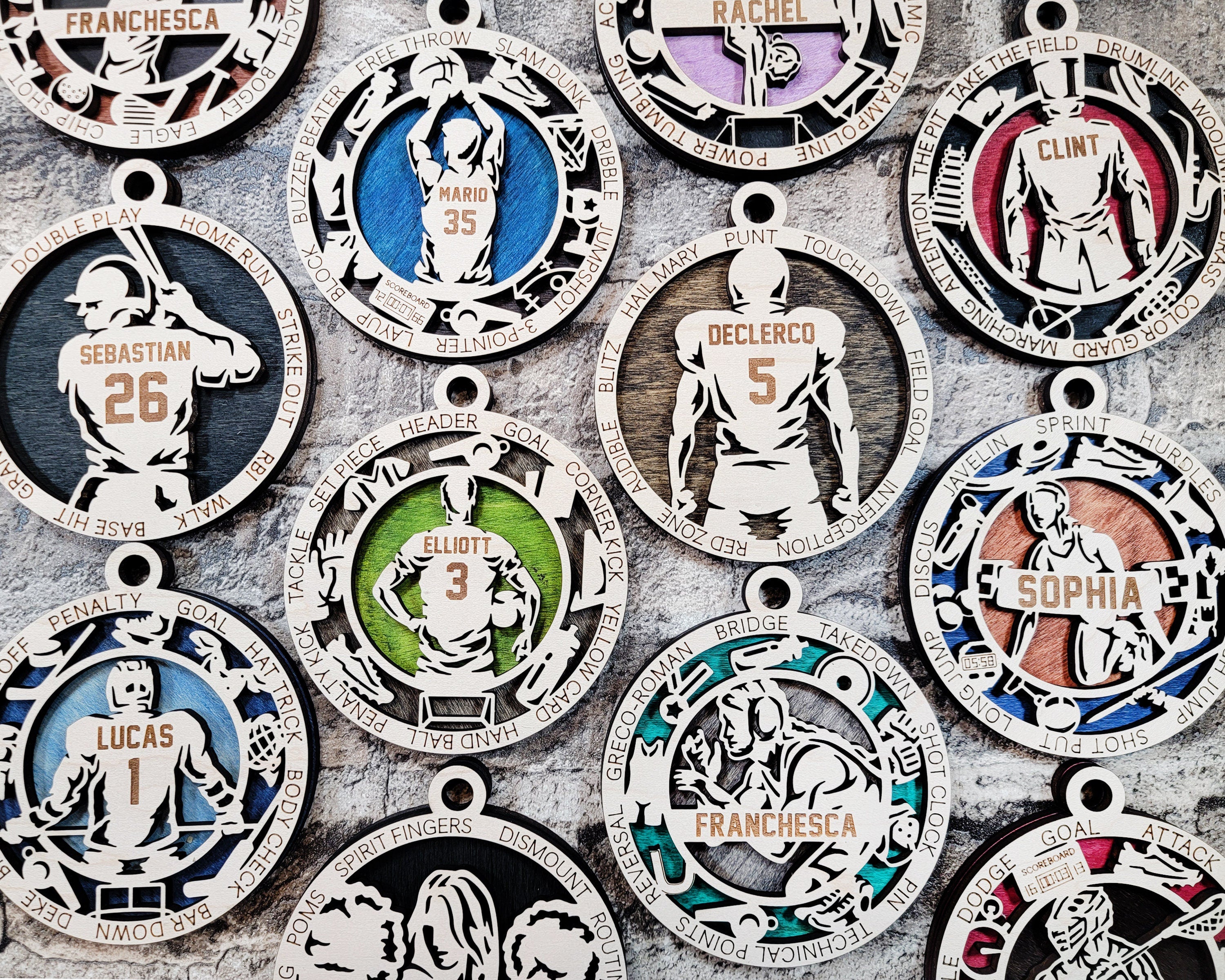Baseball Christmas ornaments.