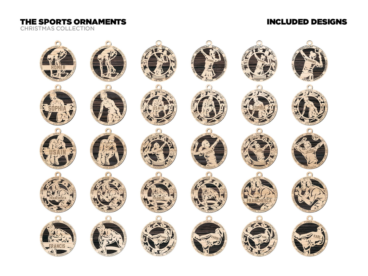 Sports Christmas ornaments.