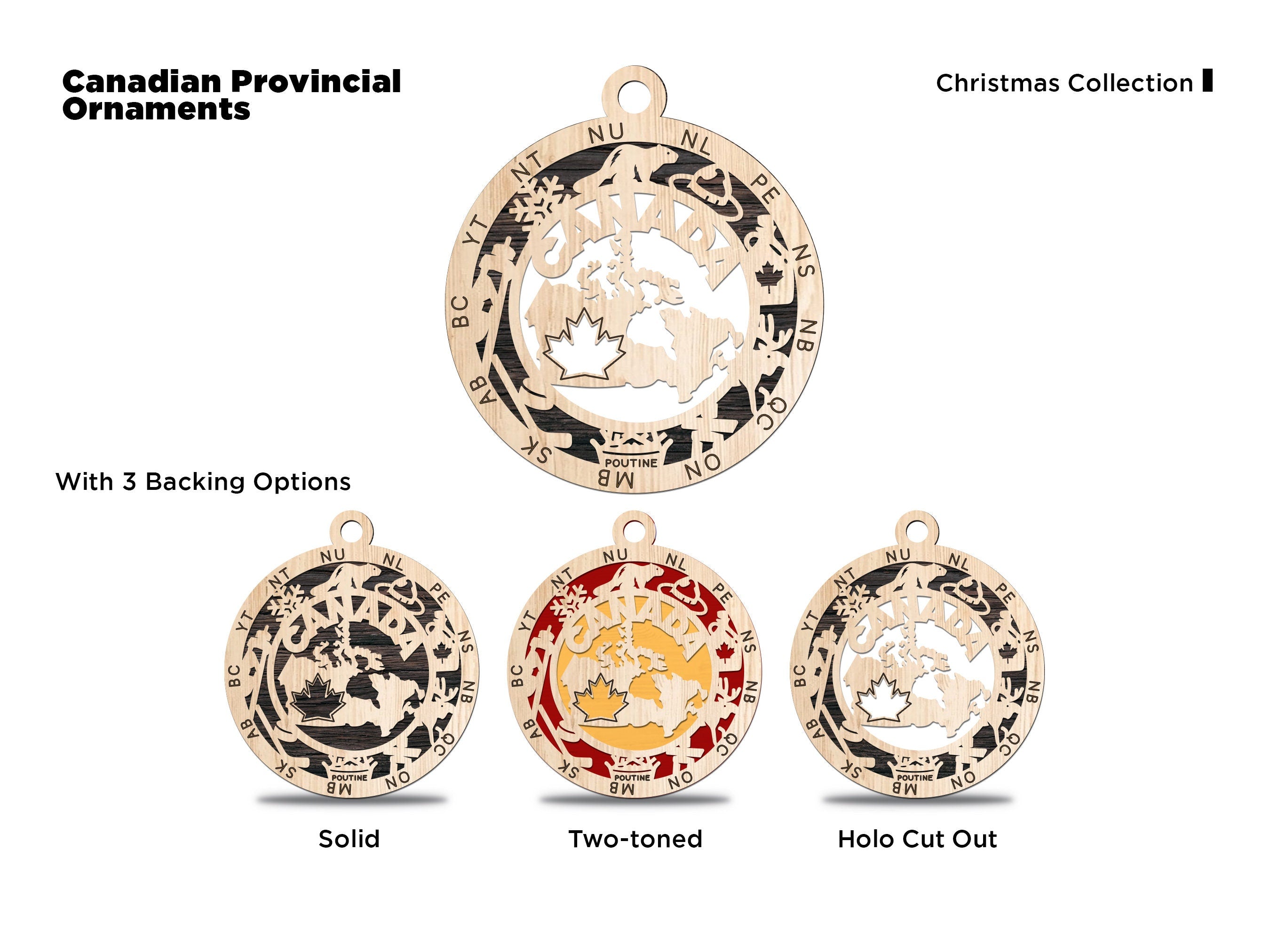 Canadian Provincial or territory Christmas tree ornaments