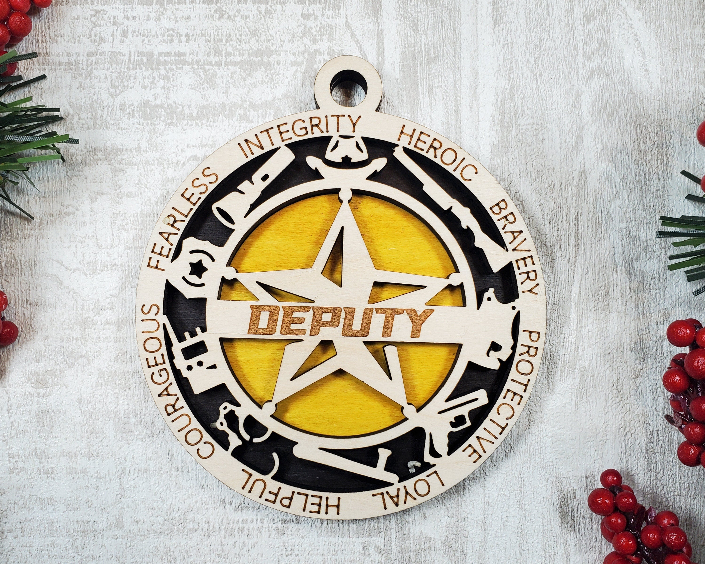 Sheriff/Deputy Christmas ornaments