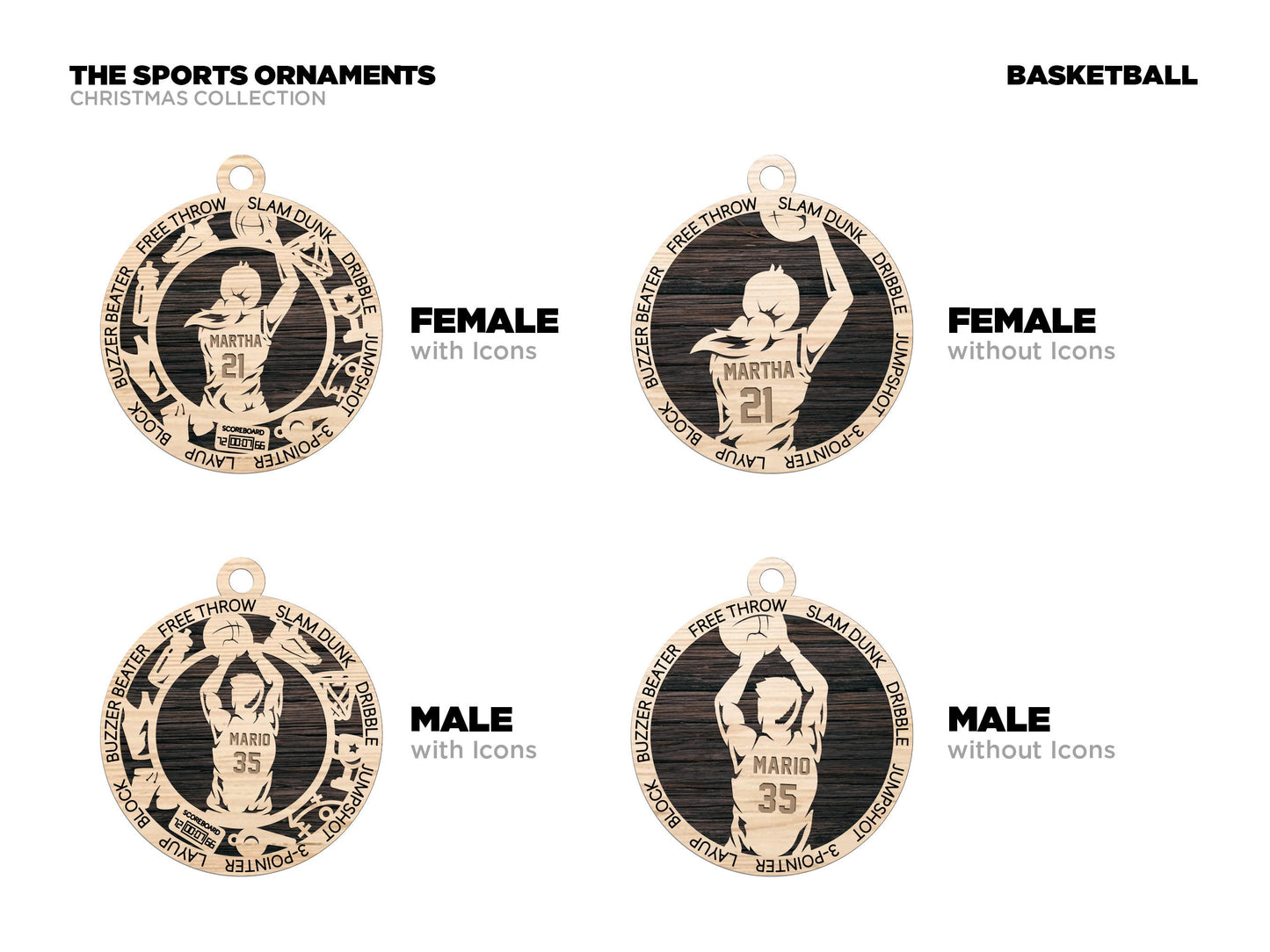 Basketball Christmas ornaments.
