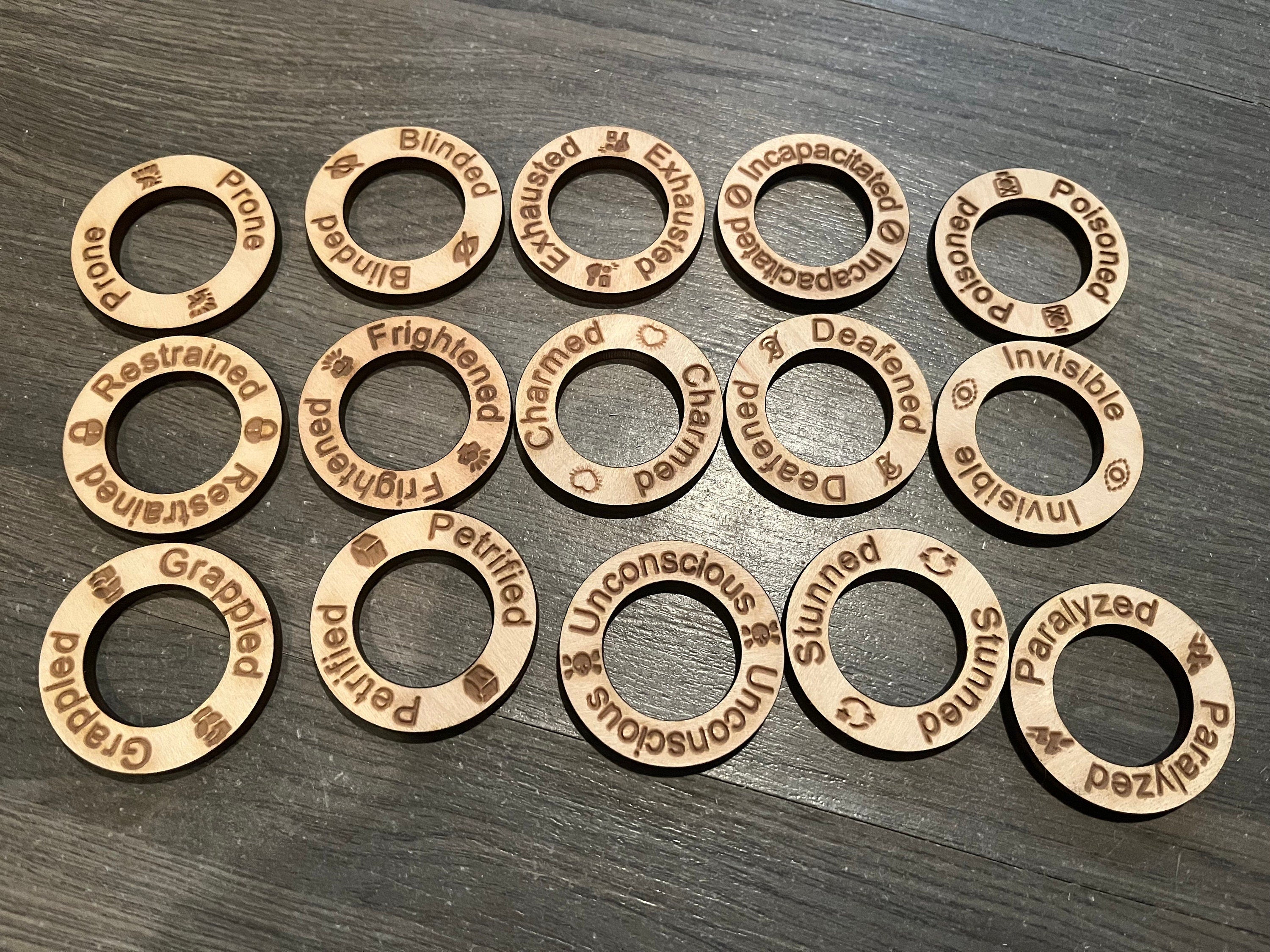DND conditions box with tokens Dungeons and Dragons