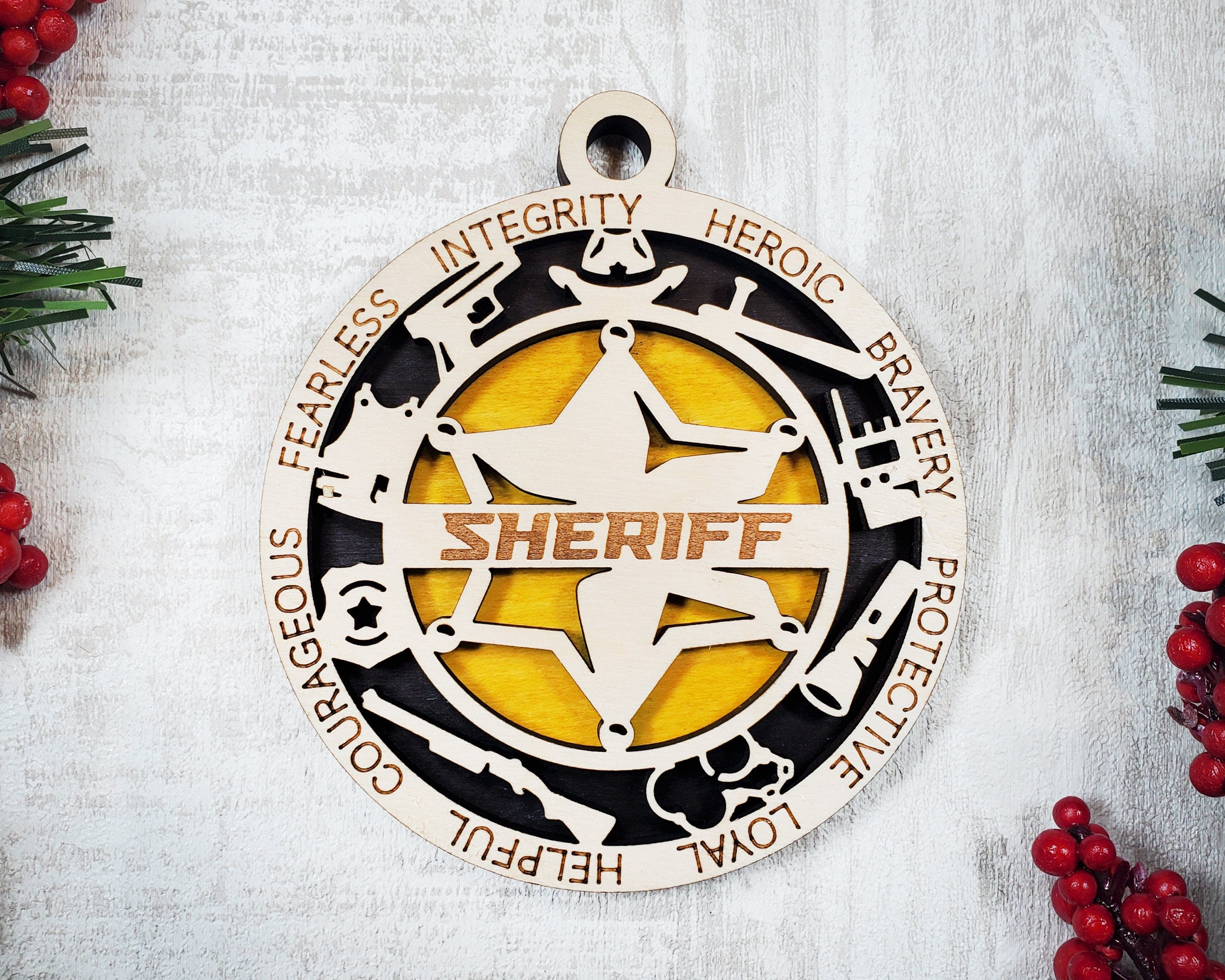 Sheriff/Deputy Christmas ornaments