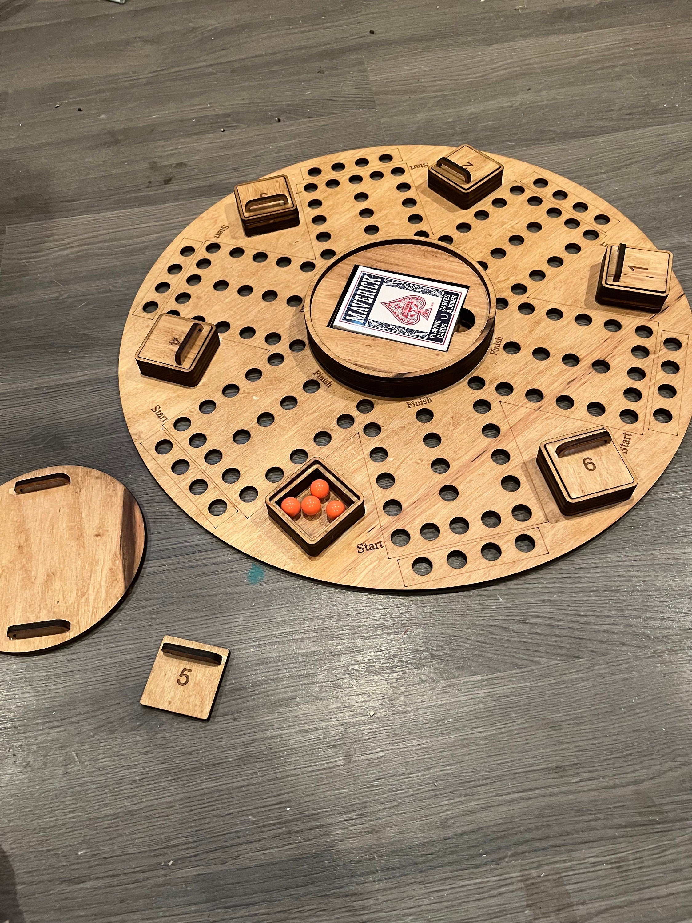 Tock/Aggravation game 6 player with storage with personalization