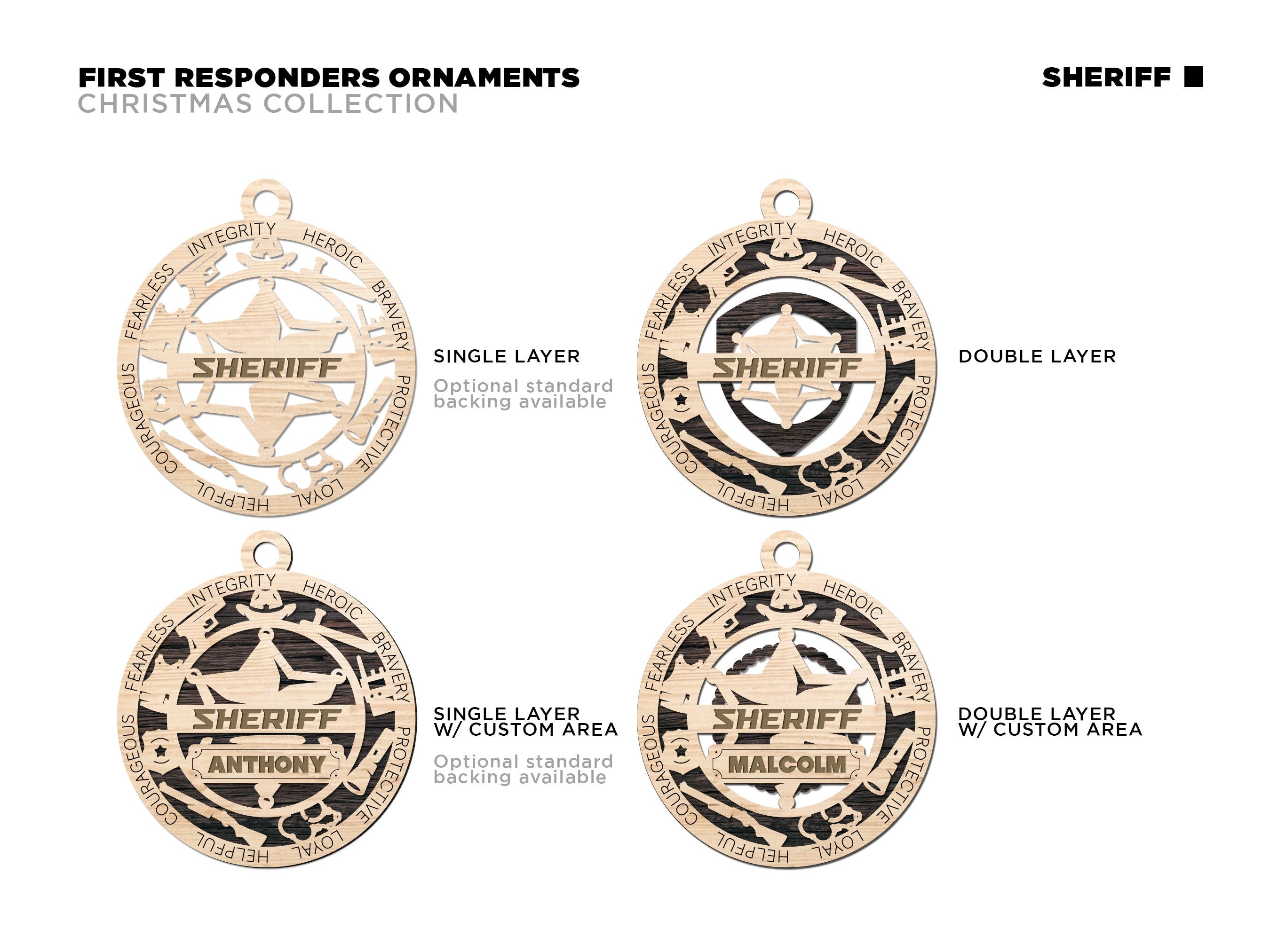 Sheriff/Deputy Christmas ornaments