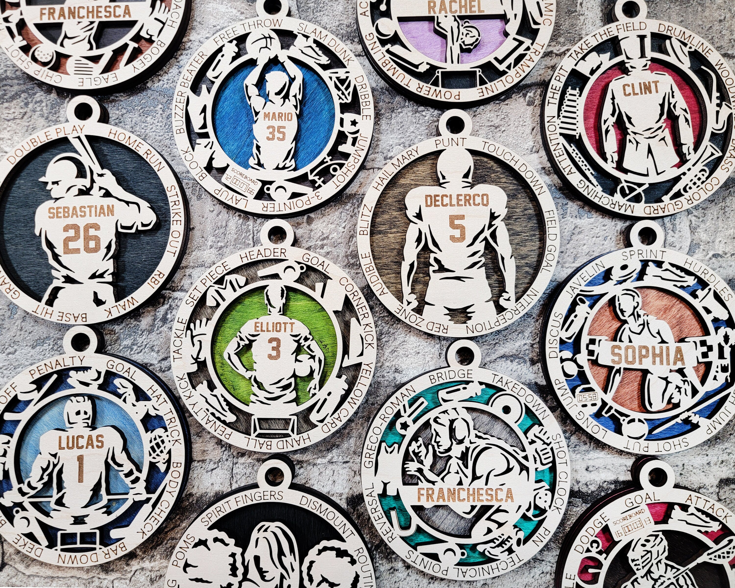 Basketball Christmas ornaments.
