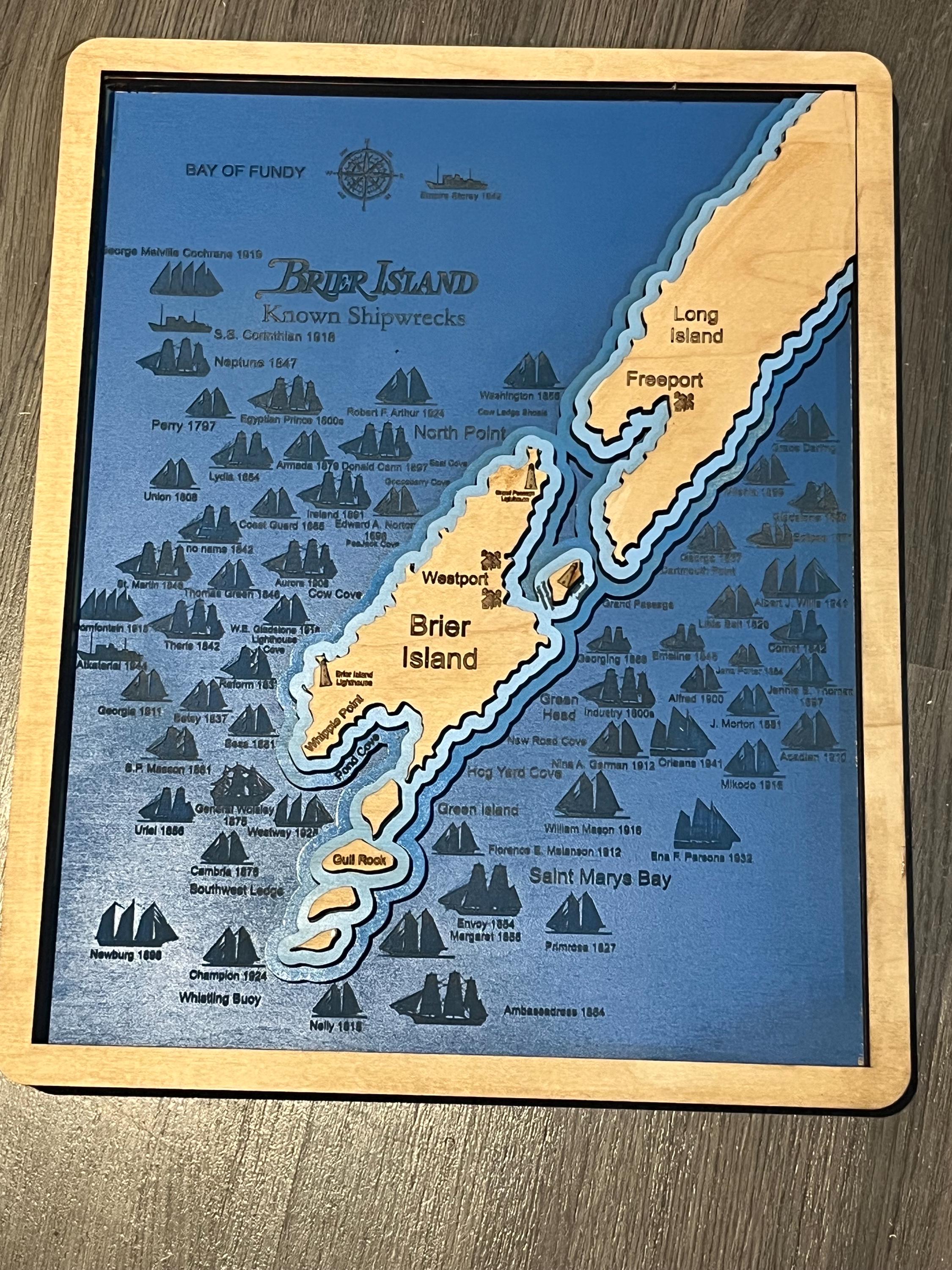 brier island NS shipwreck map