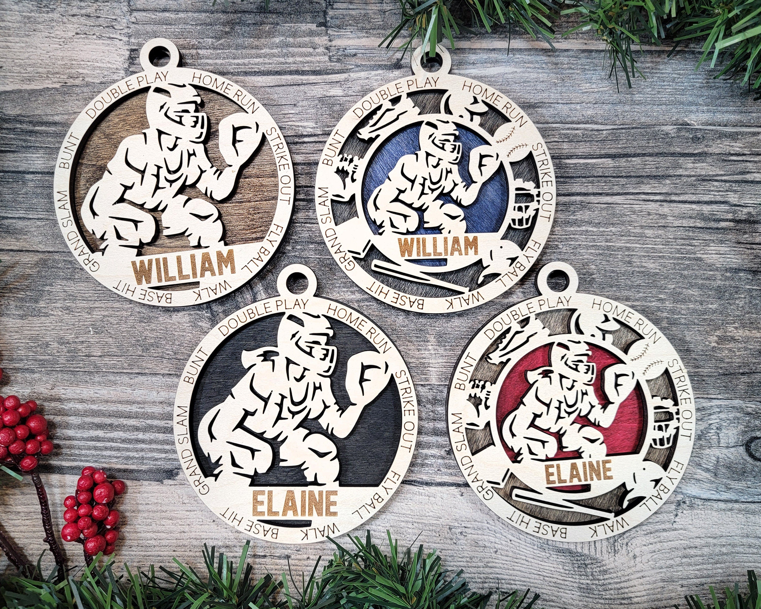 Baseball Christmas ornaments.