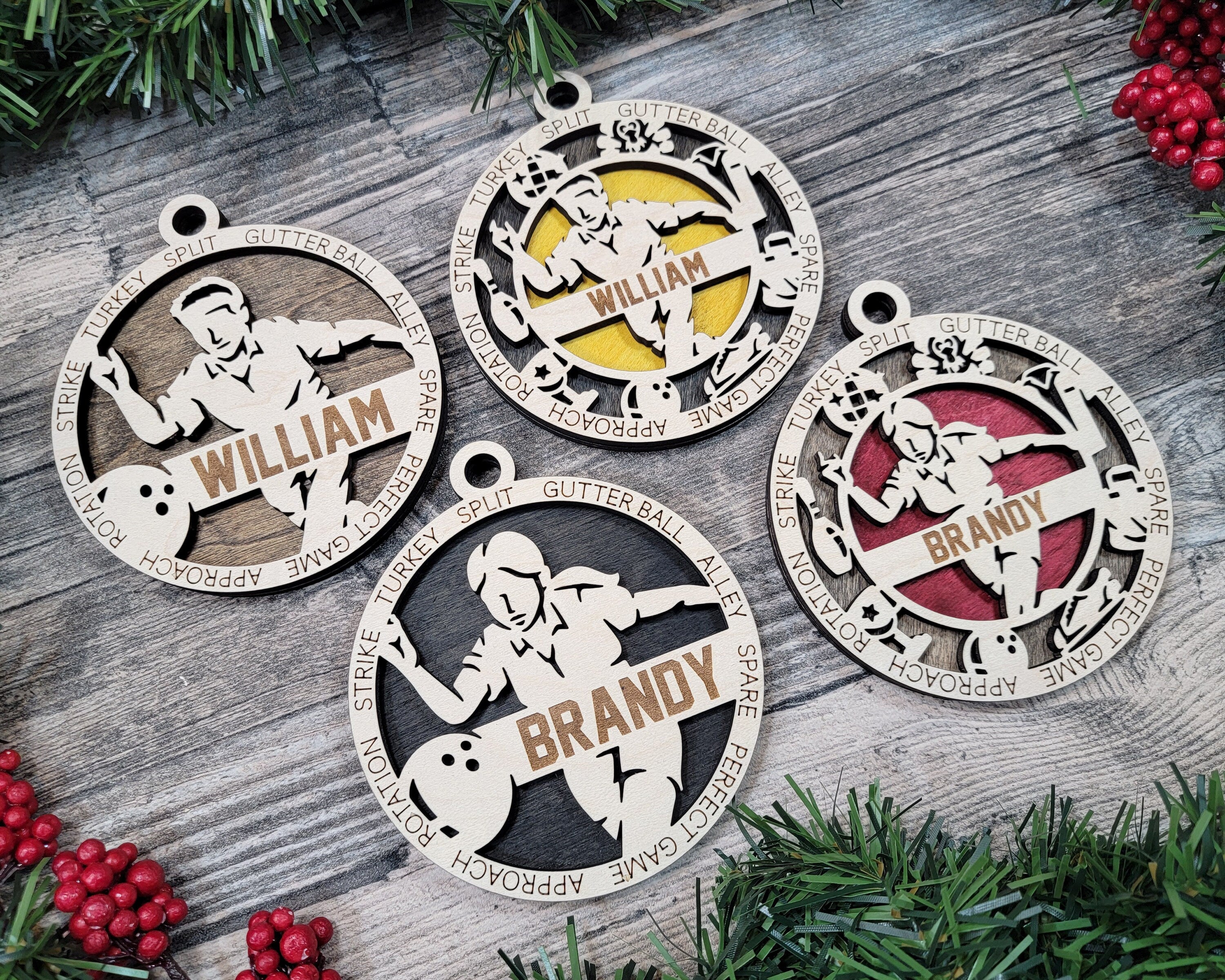 Bowling Christmas ornaments.