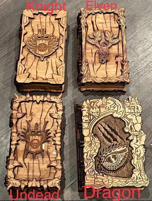 Dice holder/ game piece storage books